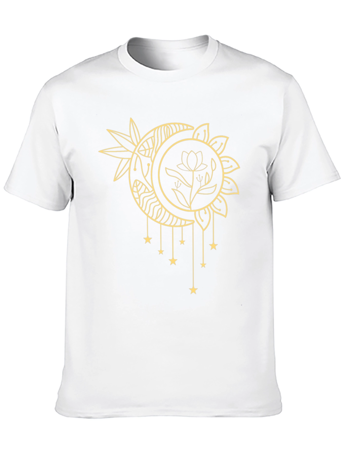 Celestial Moon & Star Graphic Black T-Shirt