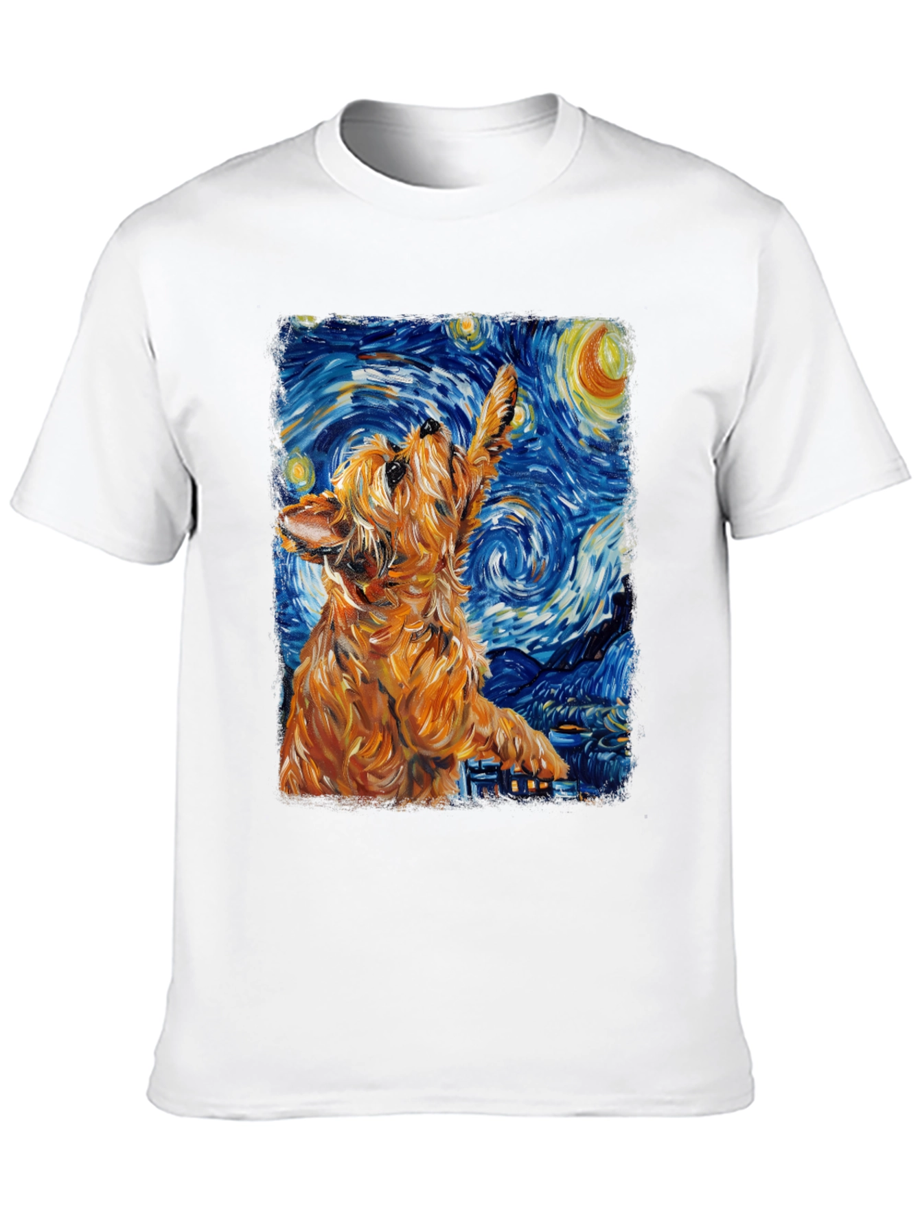 Starry Night Dog Graphic T-Shirt