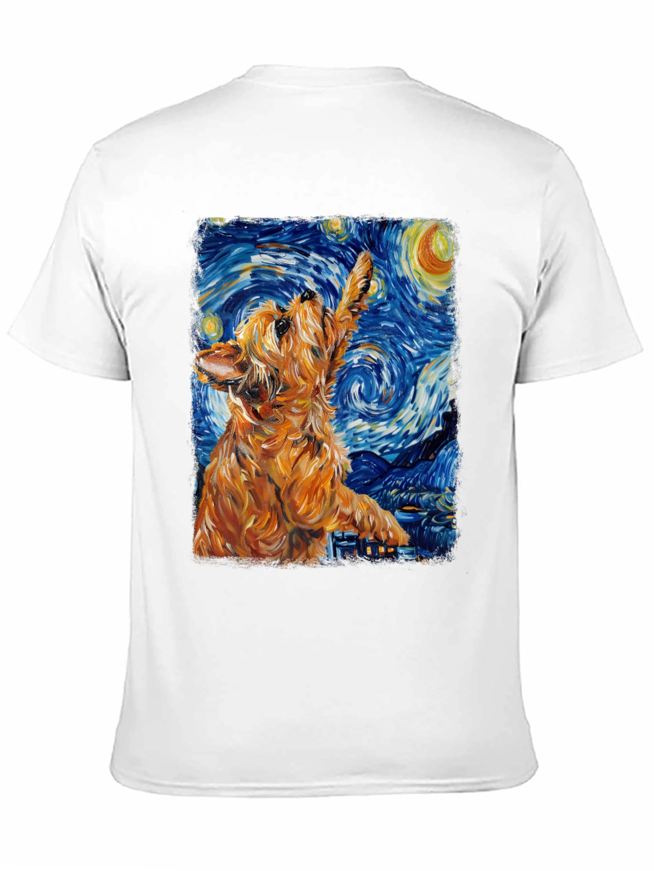 Starry Night Dog Graphic T-Shirt