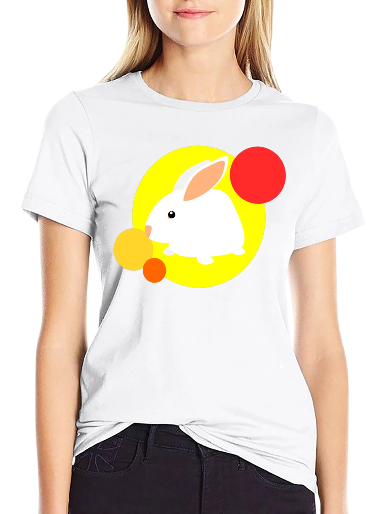 Rabbit Graphic Tee - Fun & Stylish Black T-Shirt