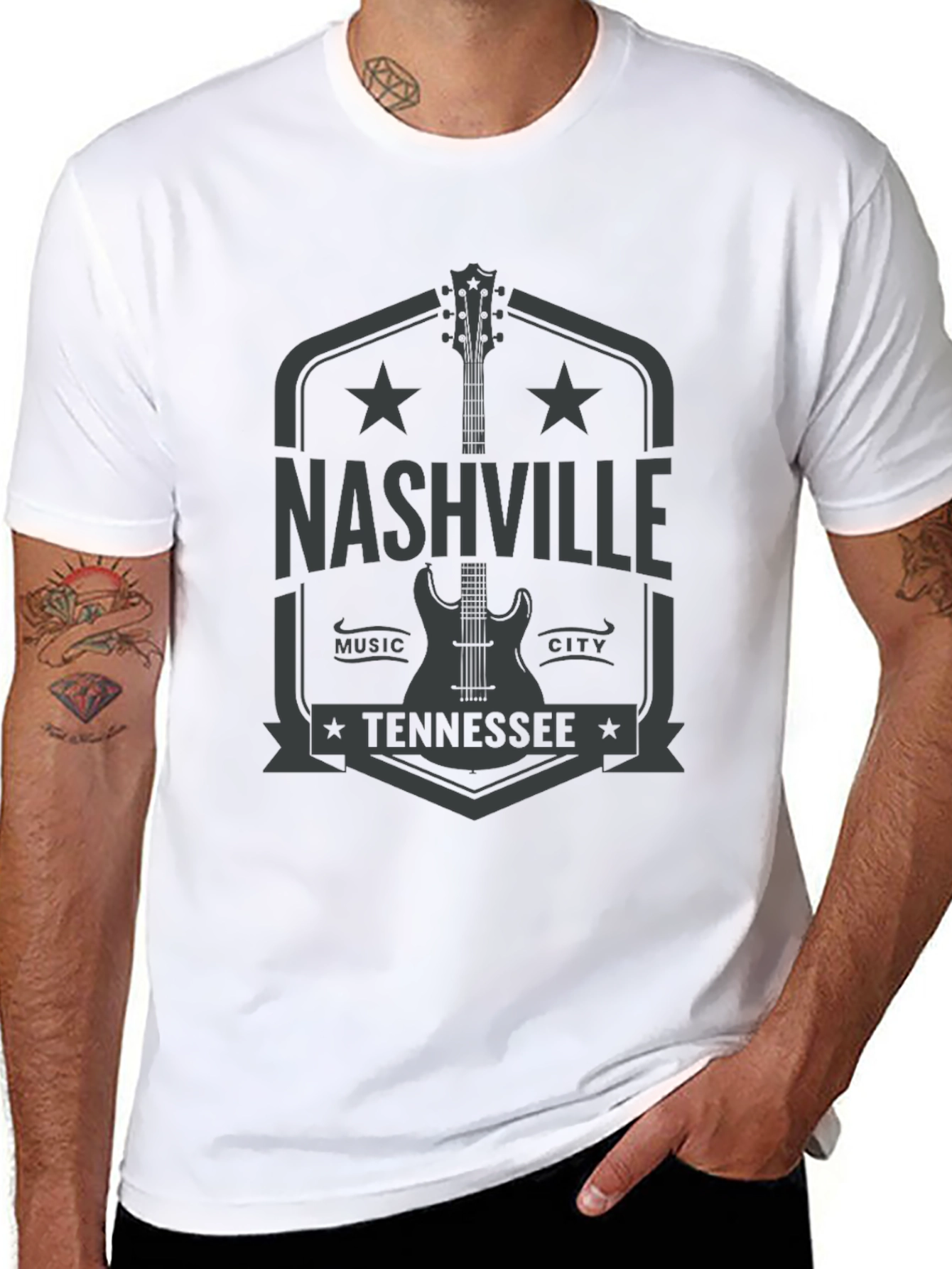 Nashville Tennessee Guitar Music City T-Shirt