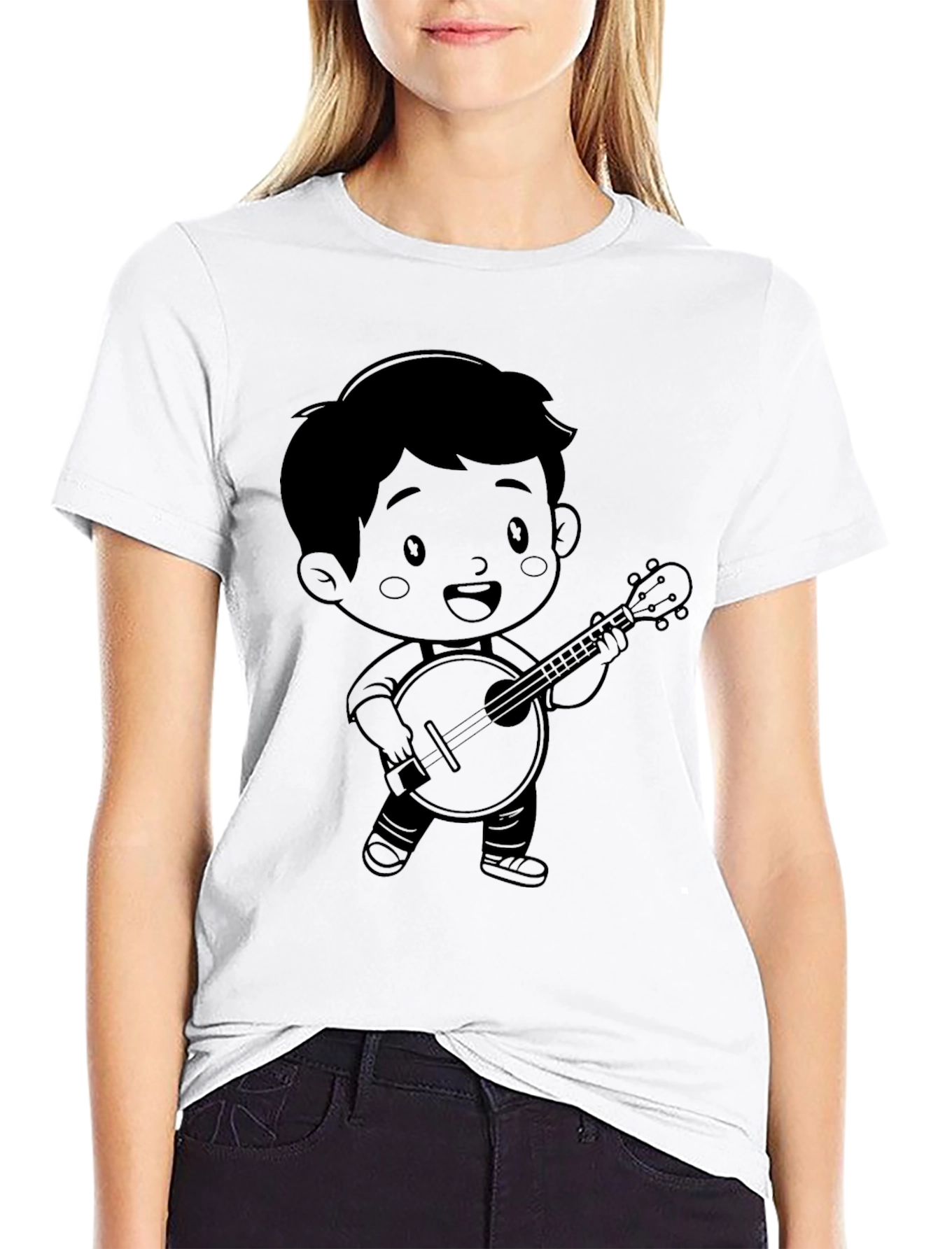 Cartoon Musician Graphic Tee