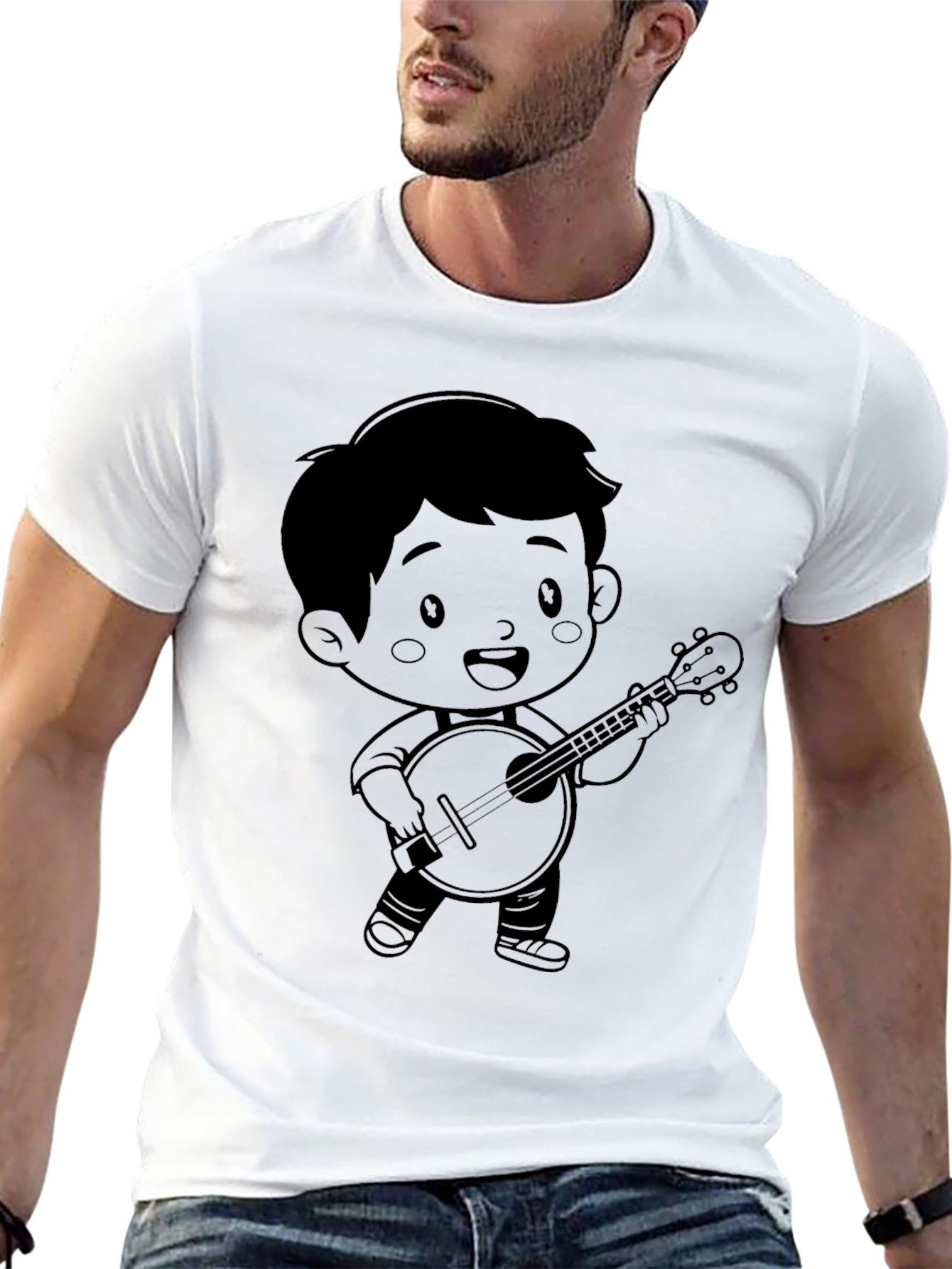 Cartoon Musician Graphic Tee