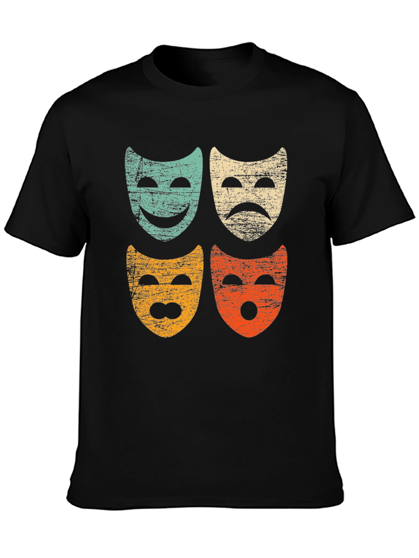 Retro Drama Masks Graphic Tee
