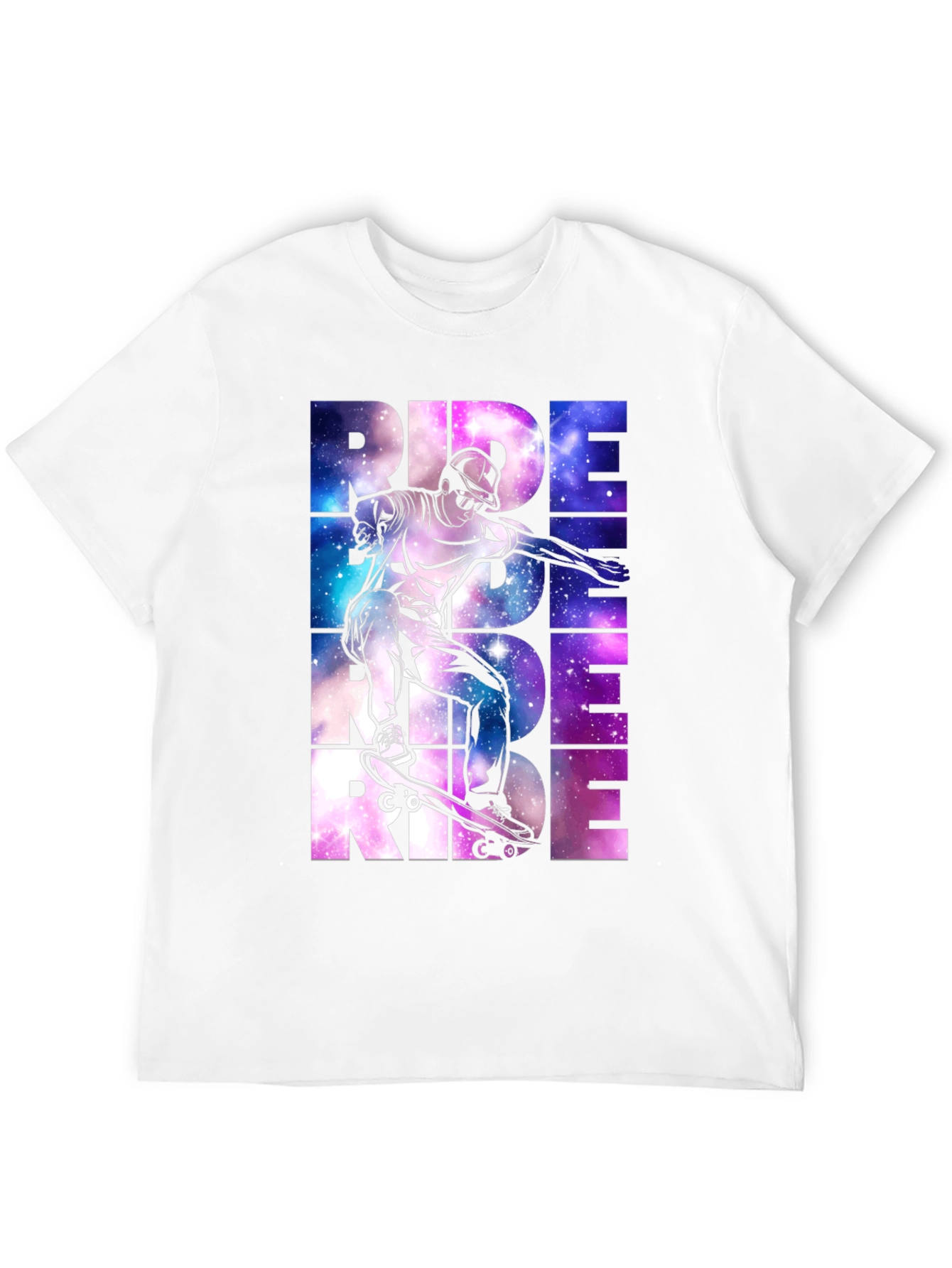 Skateboarding Ride Graphic Tee - Galaxy Design