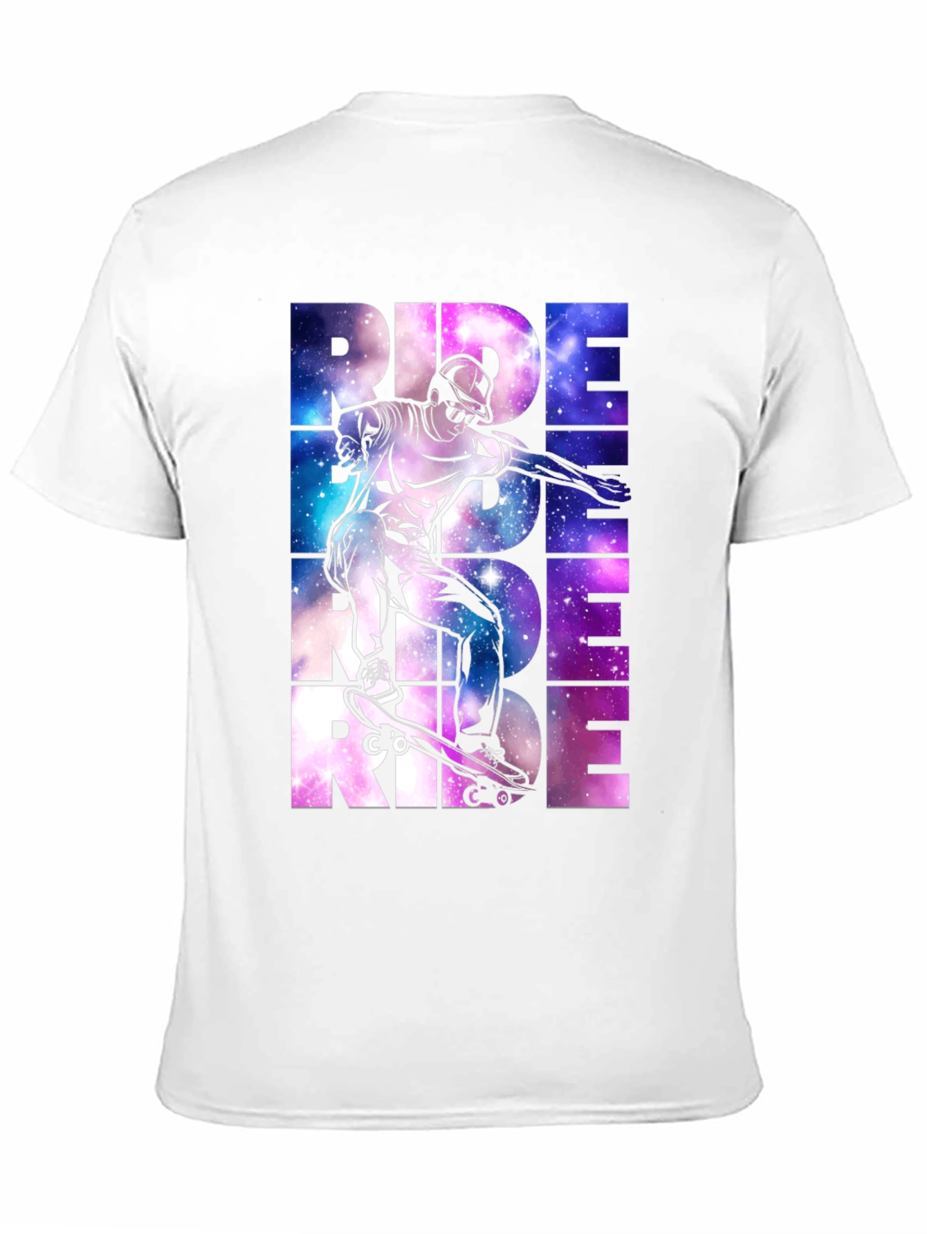 Skateboarding Ride Graphic Tee - Galaxy Design