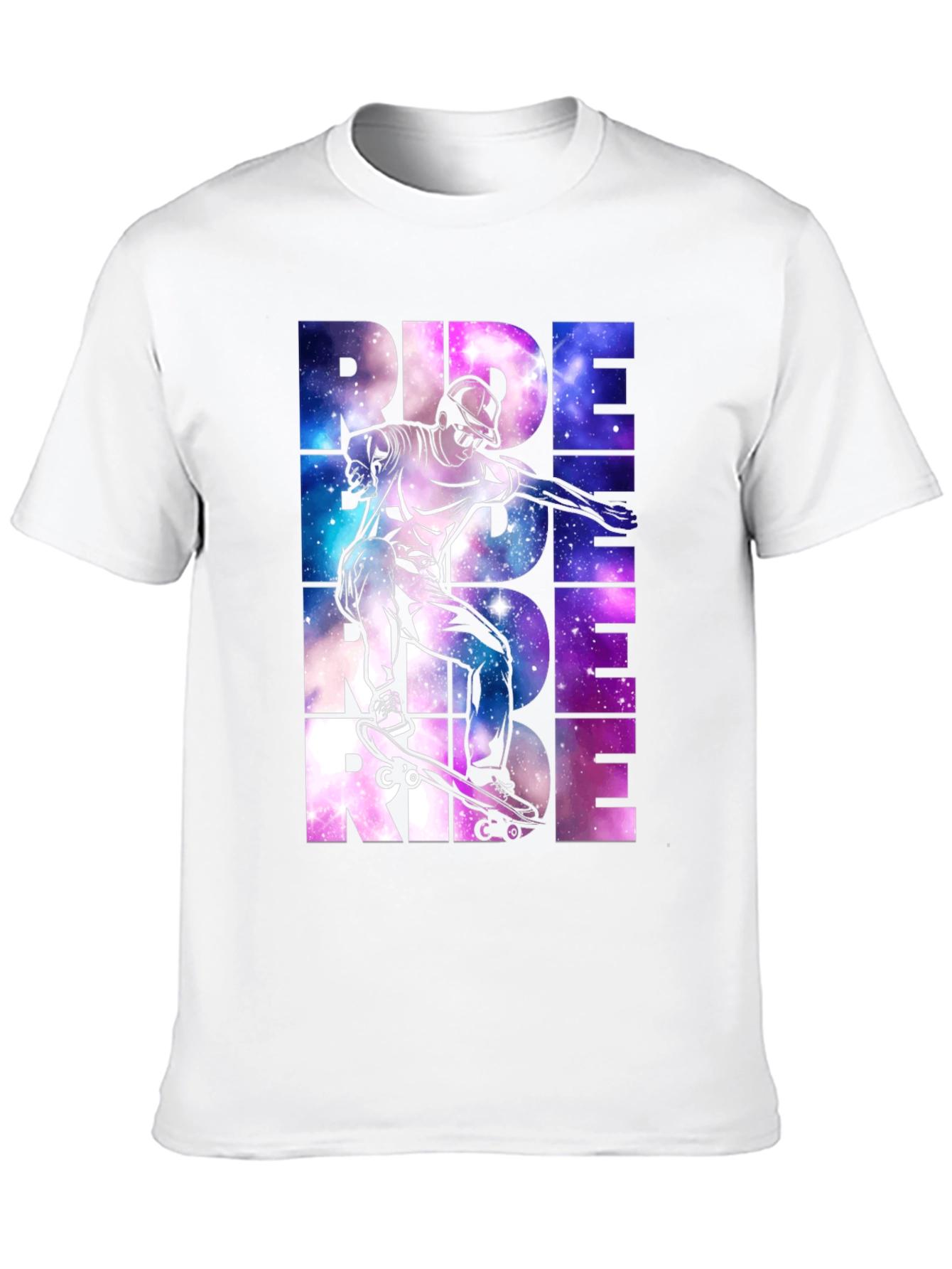 Skateboarding Ride Graphic Tee - Galaxy Design