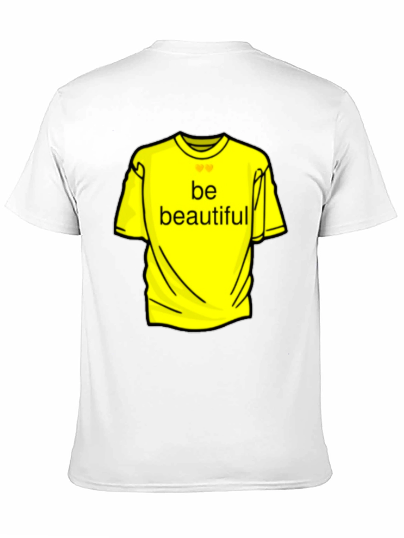Be Beautiful Yellow Graphic Tee - Black Casual T-Shirt