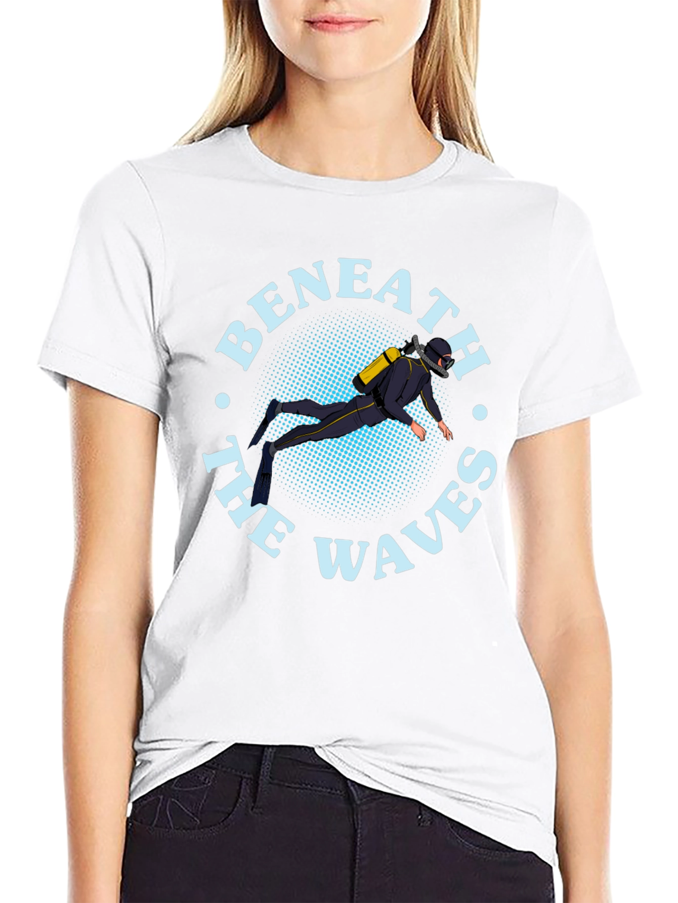 Beneath the Waves Diver Graphic T-Shirt