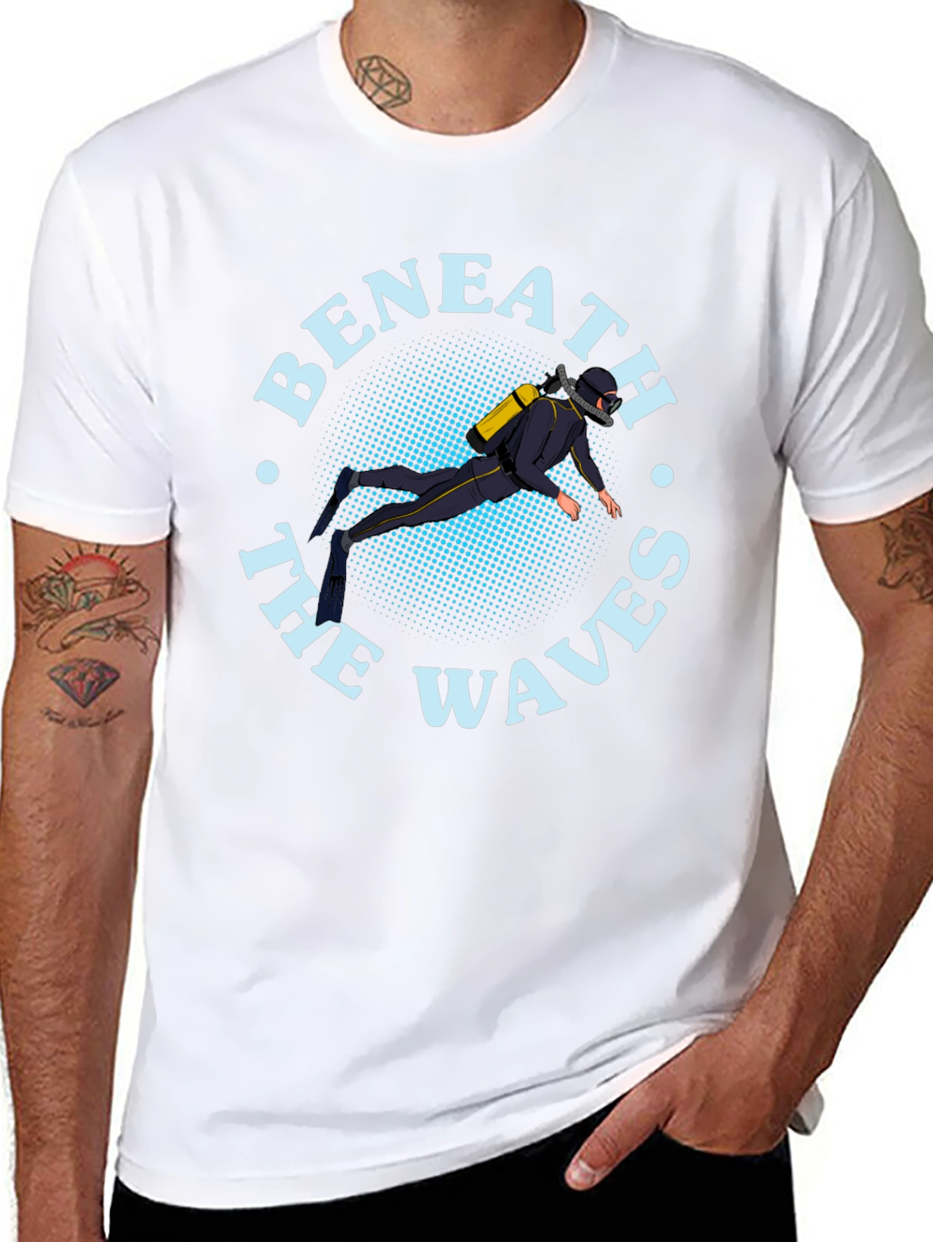 Beneath the Waves Diver Graphic T-Shirt