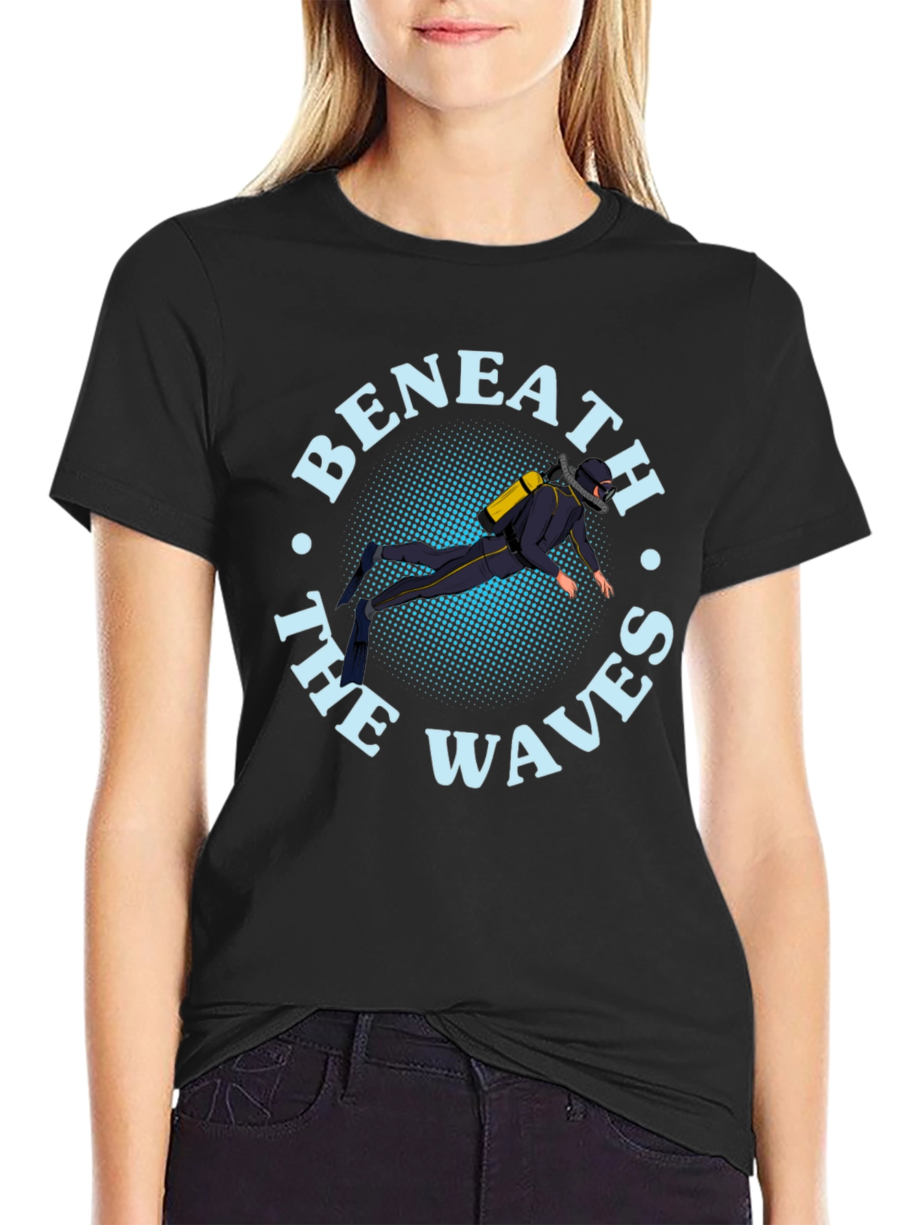 Beneath the Waves Diver Graphic T-Shirt