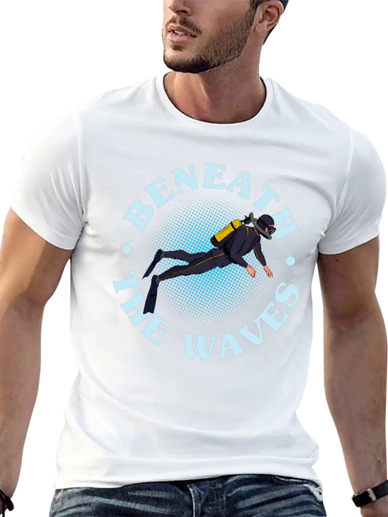 Beneath the Waves Diver Graphic T-Shirt