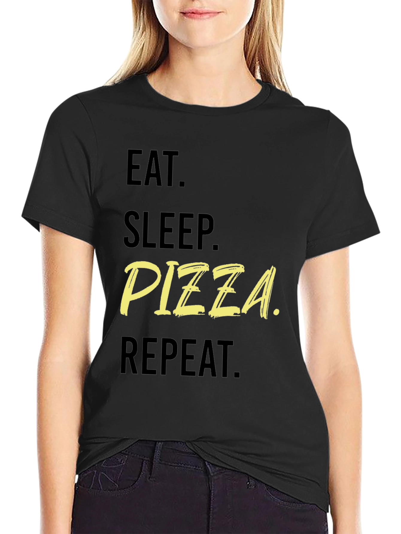 Eat Sleep Pizza Repeat Graphic T-Shirt