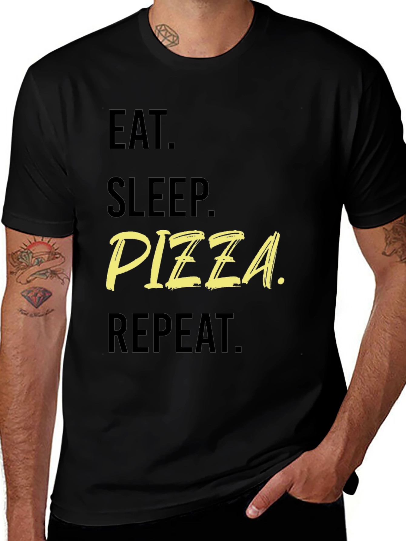 Eat Sleep Pizza Repeat Graphic T-Shirt