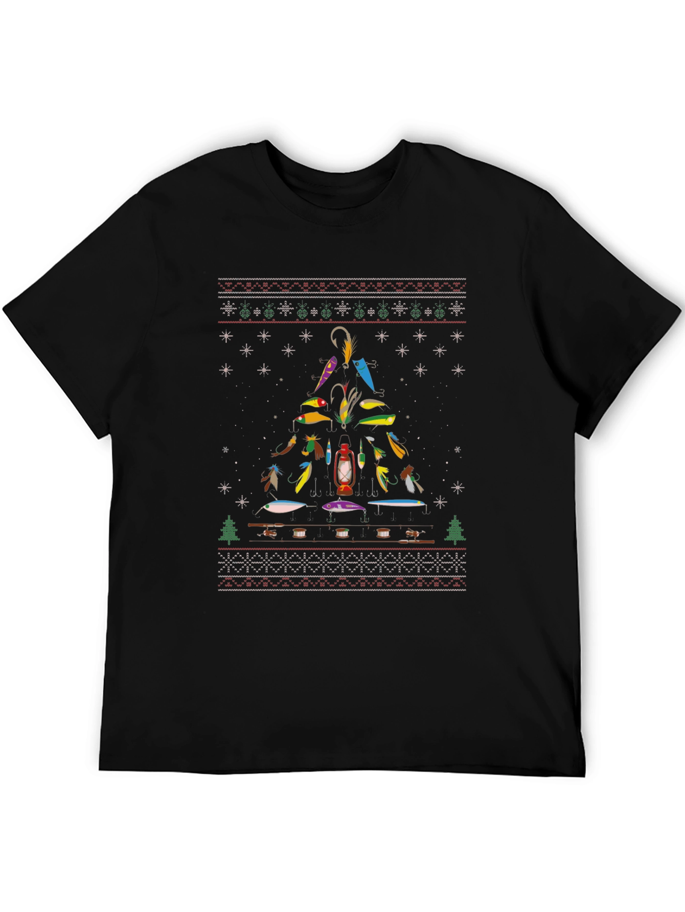 Fishing Lure Christmas Tree T-Shirt