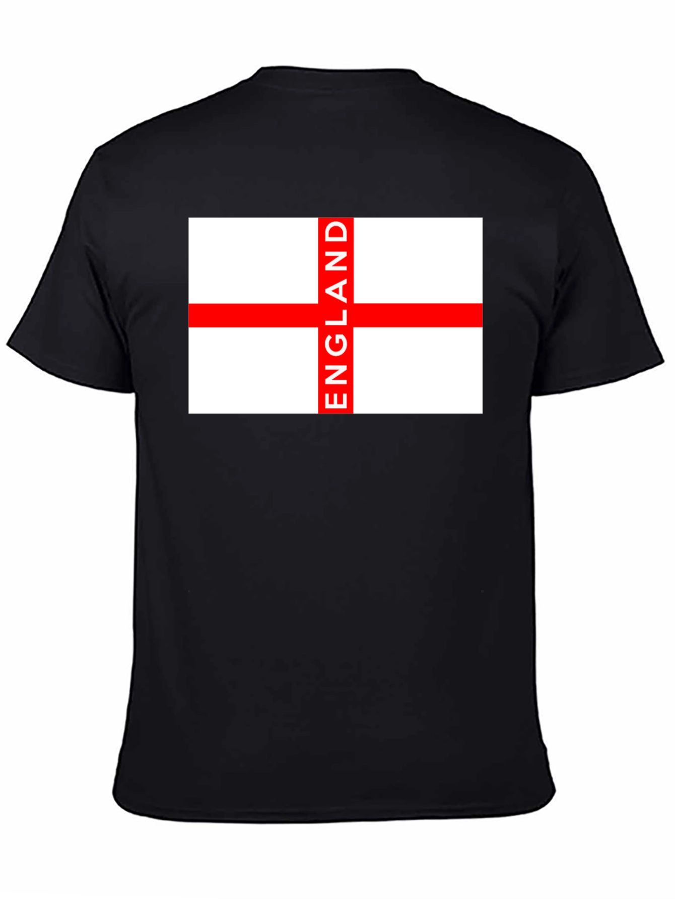England Flag Graphic Tee - Black Cotton T-Shirt