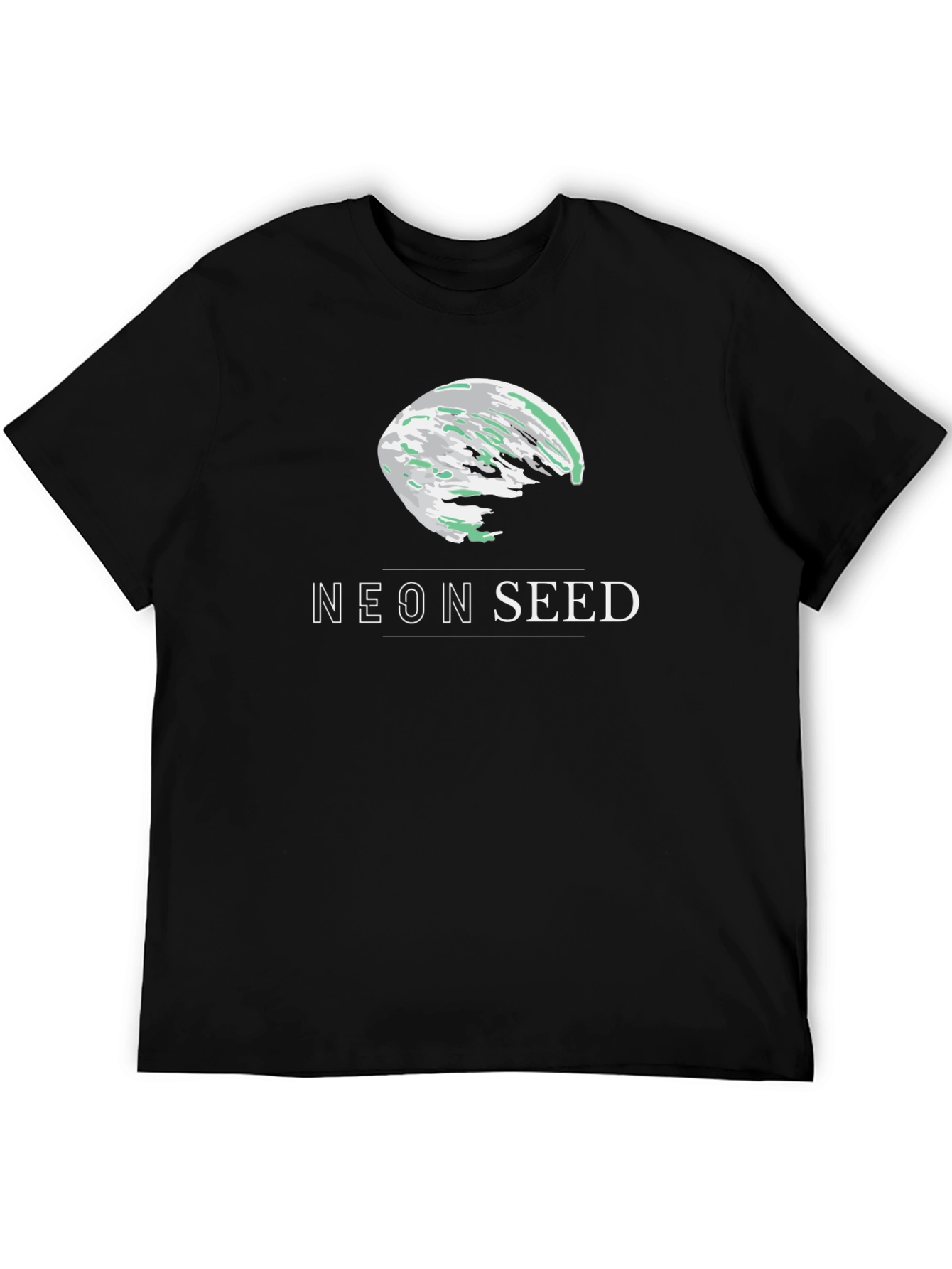 Neon Seed Graphic Tee - Stylish Black T-Shirt