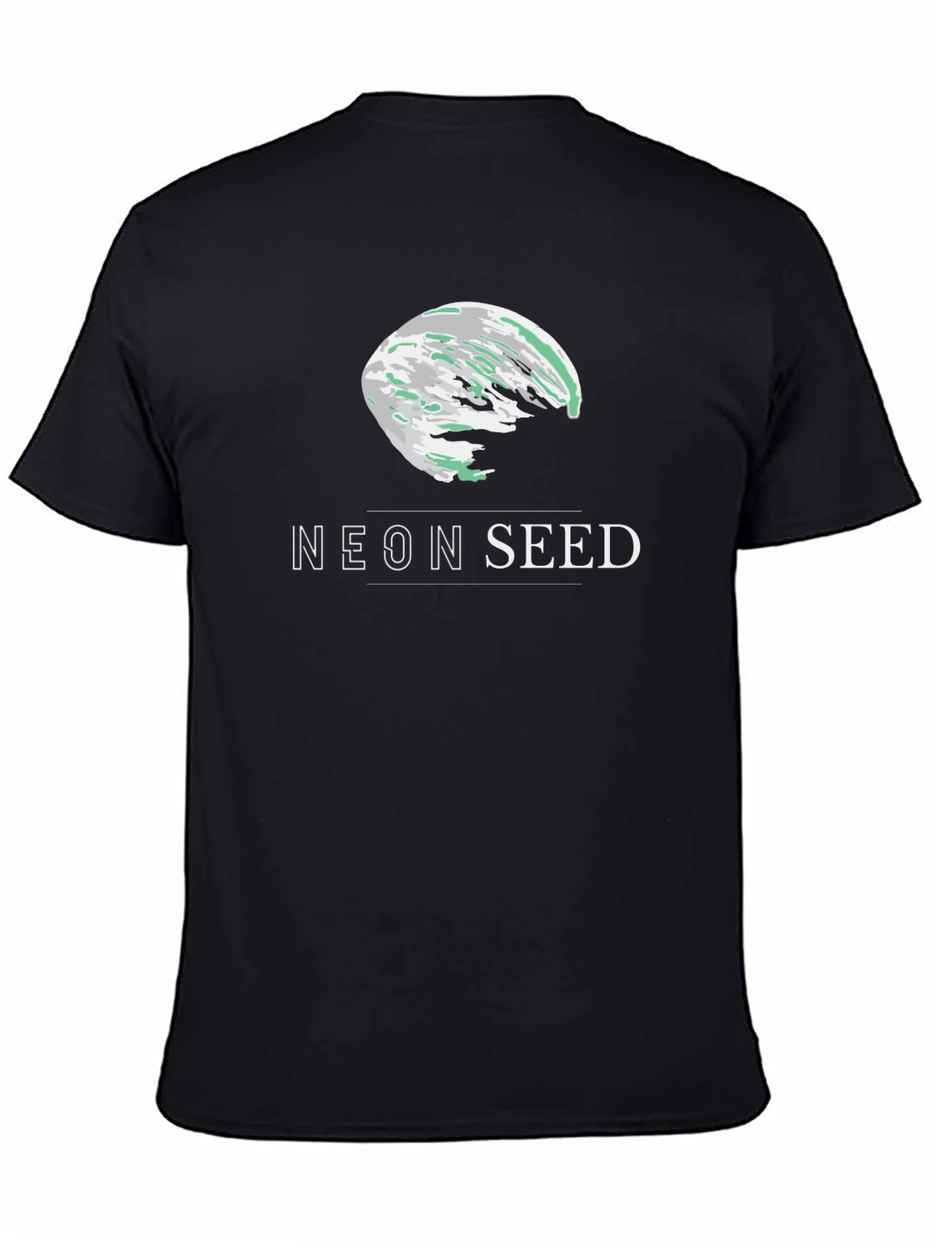 Neon Seed Graphic Tee - Stylish Black T-Shirt
