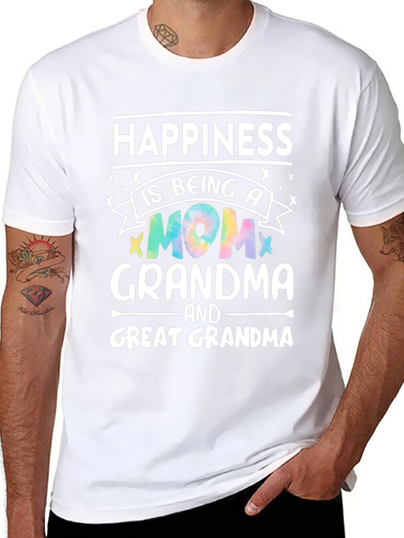 Happiness is Being A Mom Grandma Great Grandma T-Shirt
