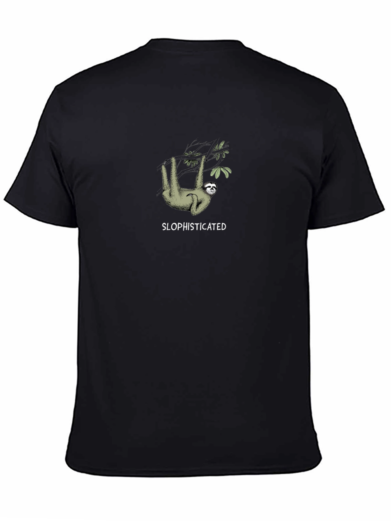 Sloth-isticated Black Cotton Tee