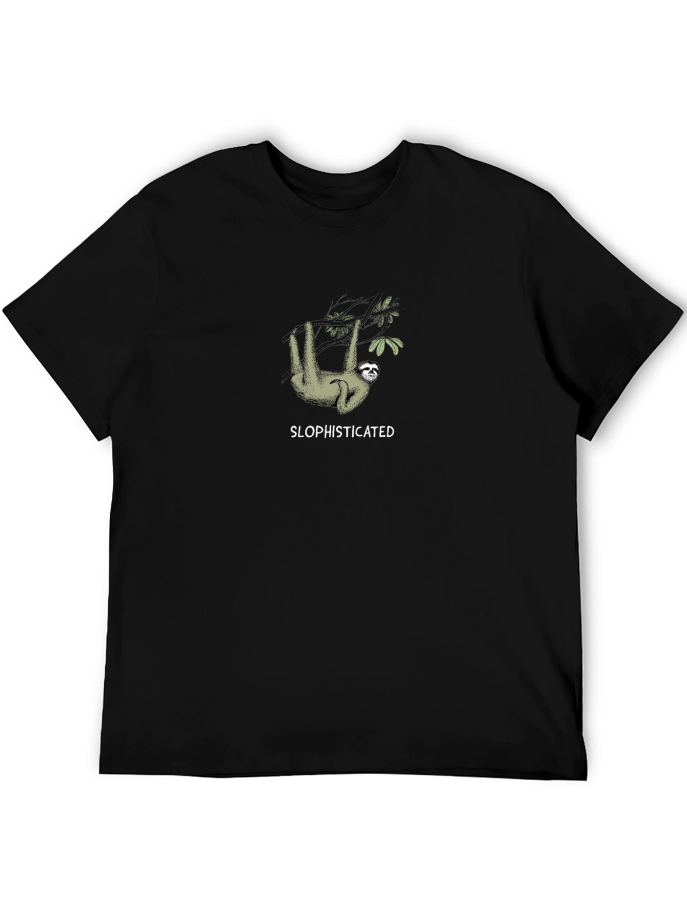Sloth-isticated Black Cotton Tee
