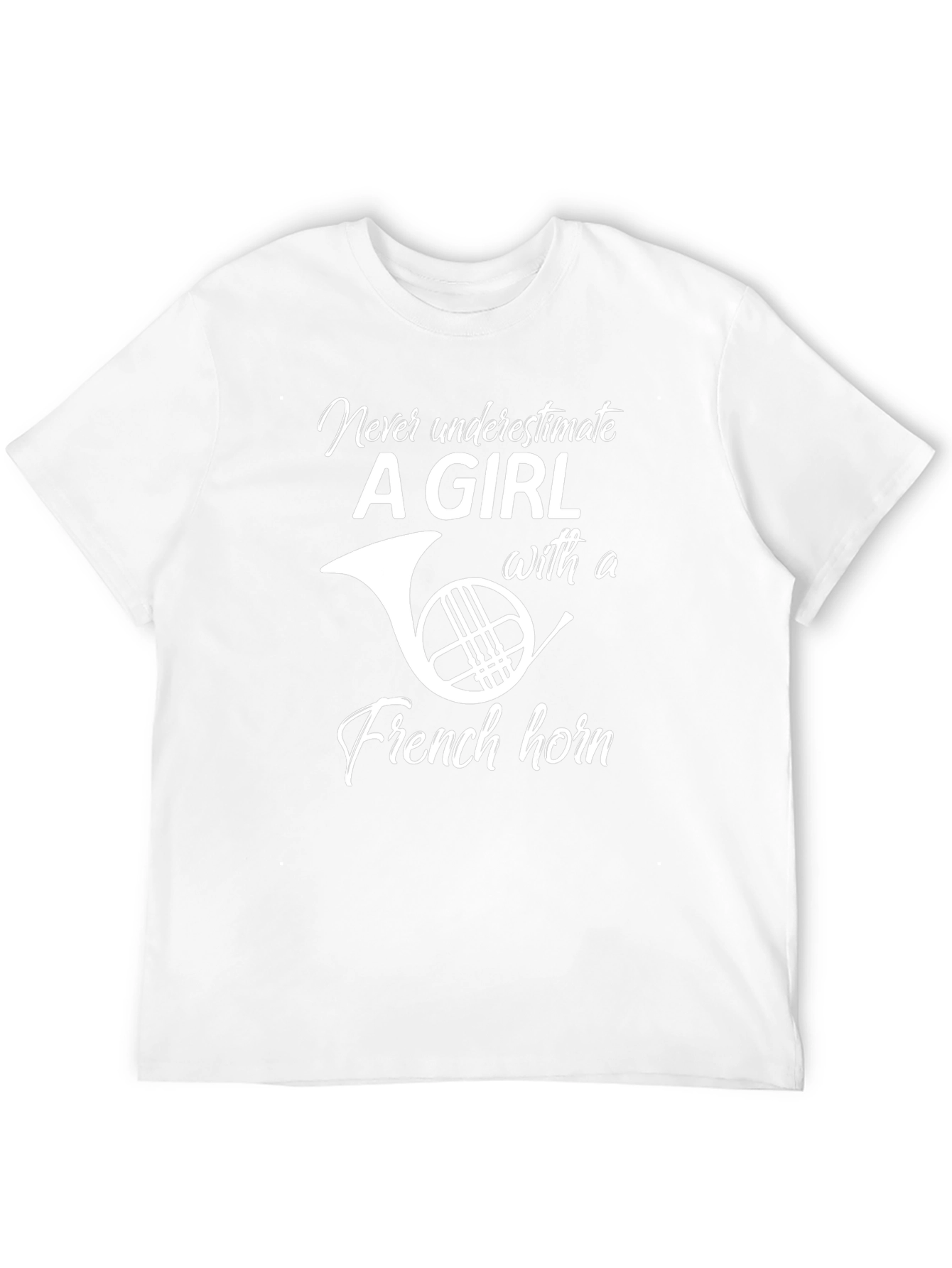 French Horn Girl T-Shirt - Musician Tee