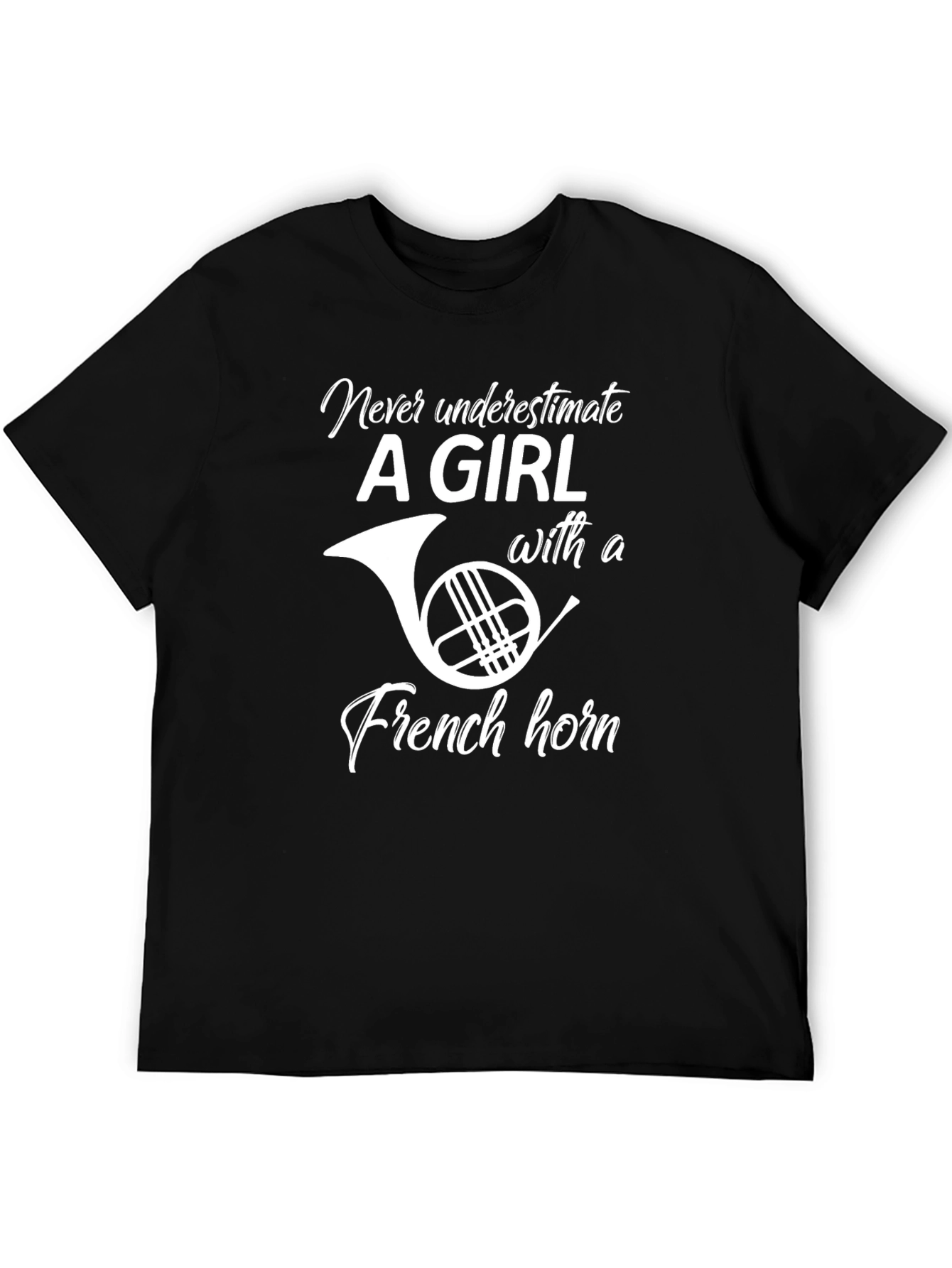 French Horn Girl T-Shirt - Musician Tee
