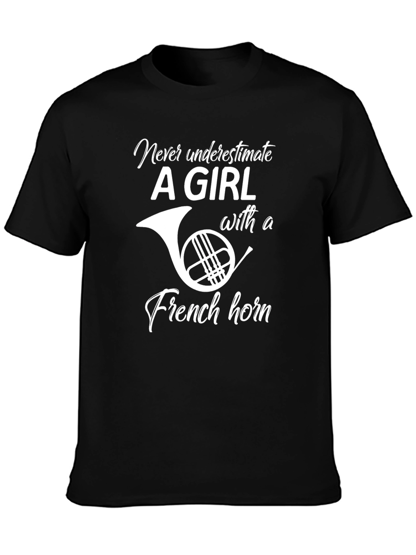 French Horn Girl T-Shirt - Musician Tee