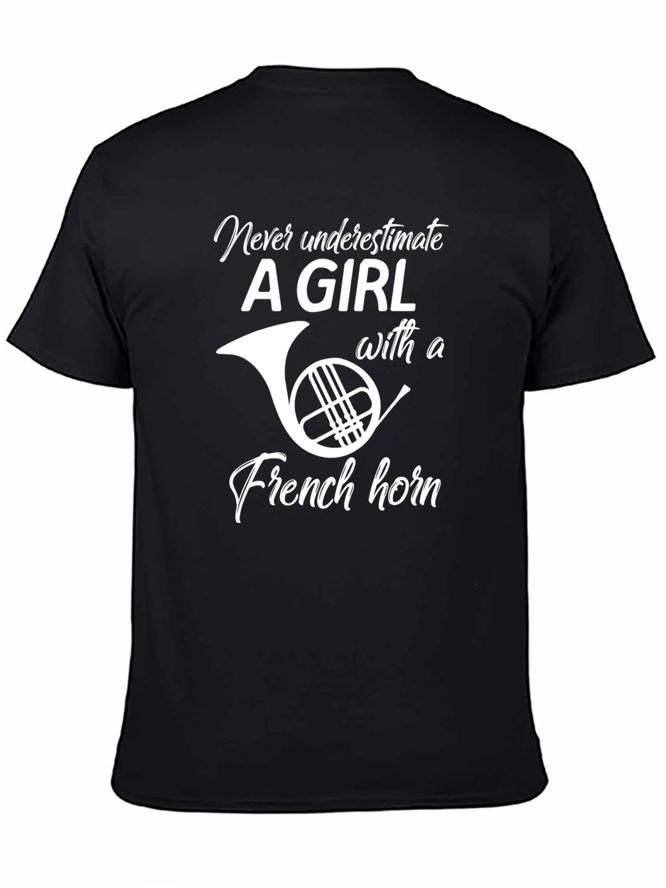 French Horn Girl T-Shirt - Musician Tee