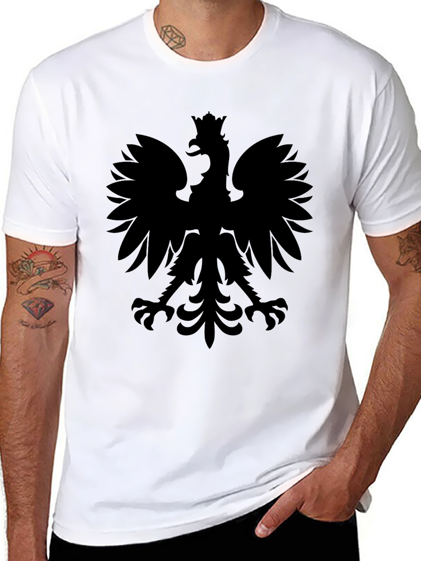 Black T-Shirt with Eagle Graphic
