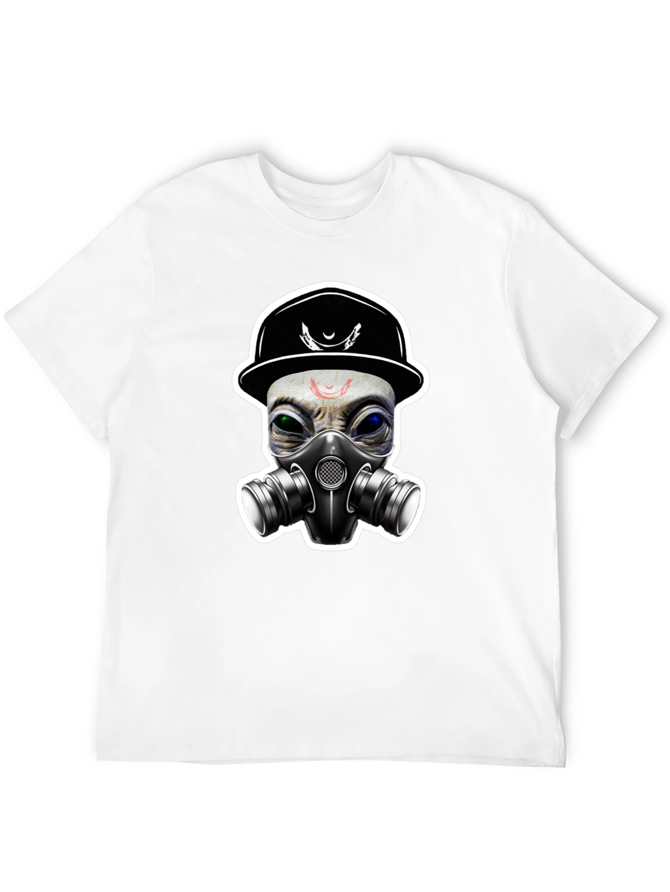Alien Gas Mask Graphic Tee - Sci-Fi Style