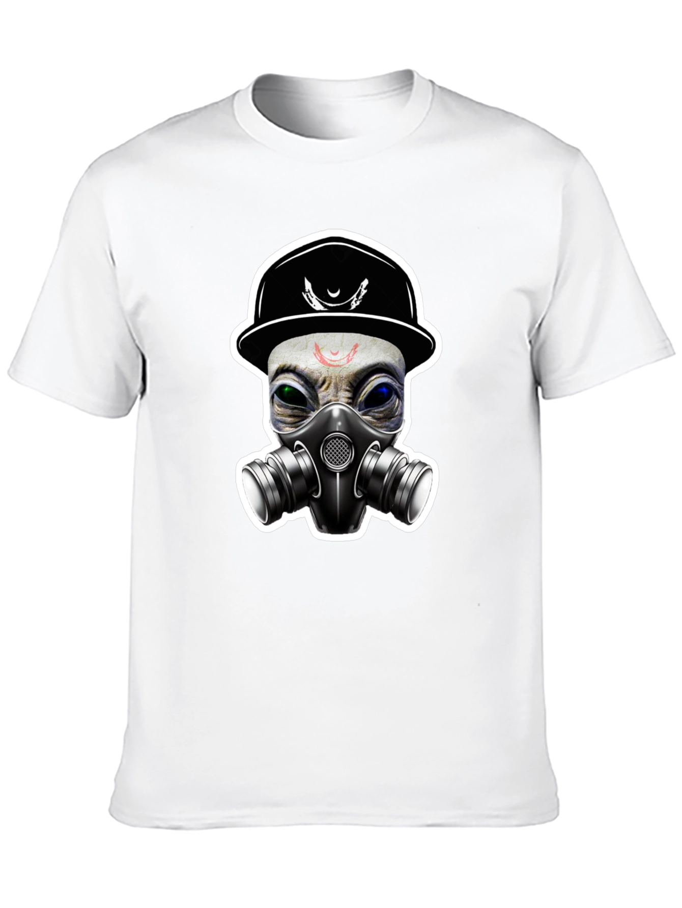 Alien Gas Mask Graphic Tee - Sci-Fi Style