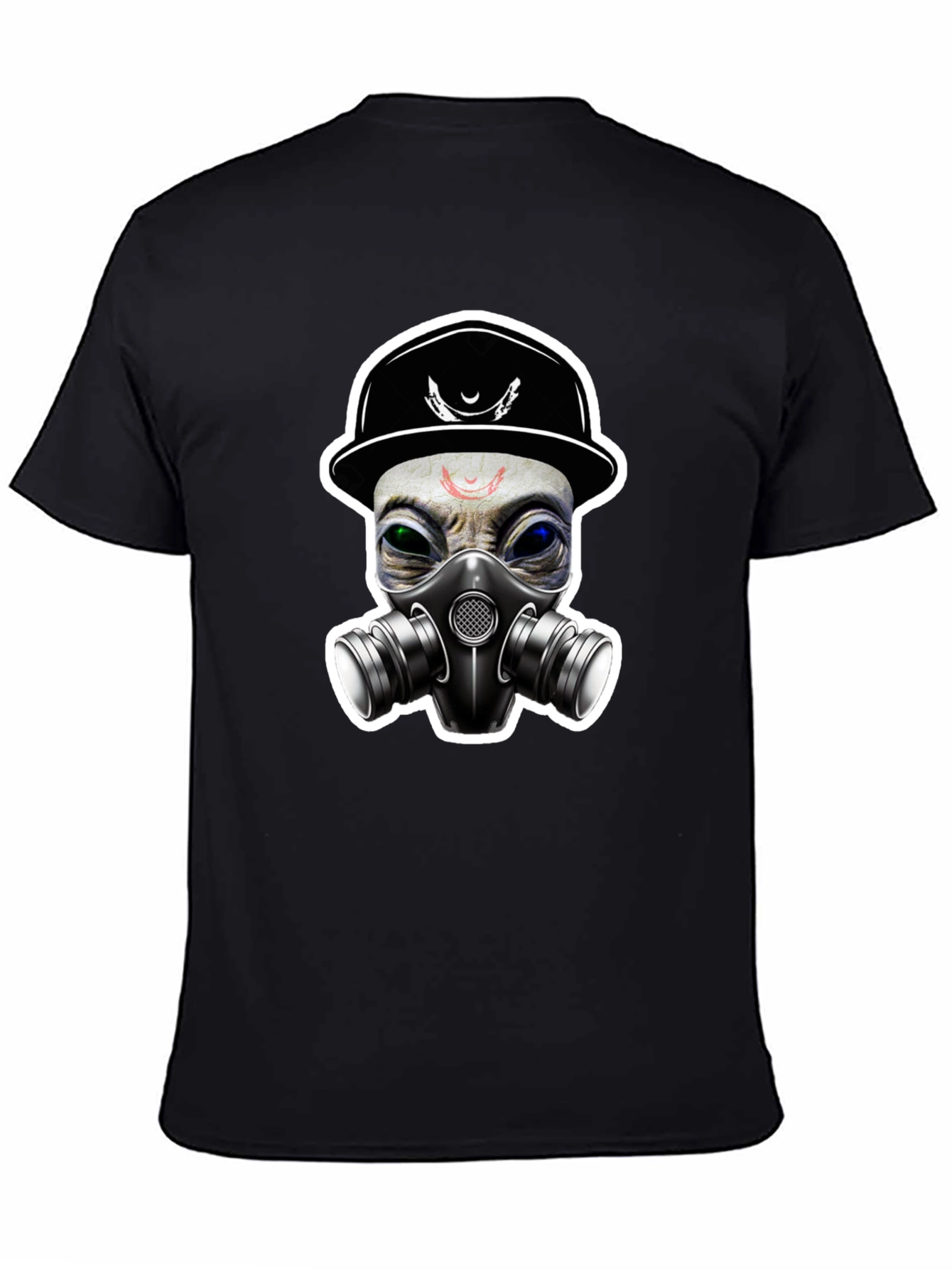 Alien Gas Mask Graphic Tee - Sci-Fi Style