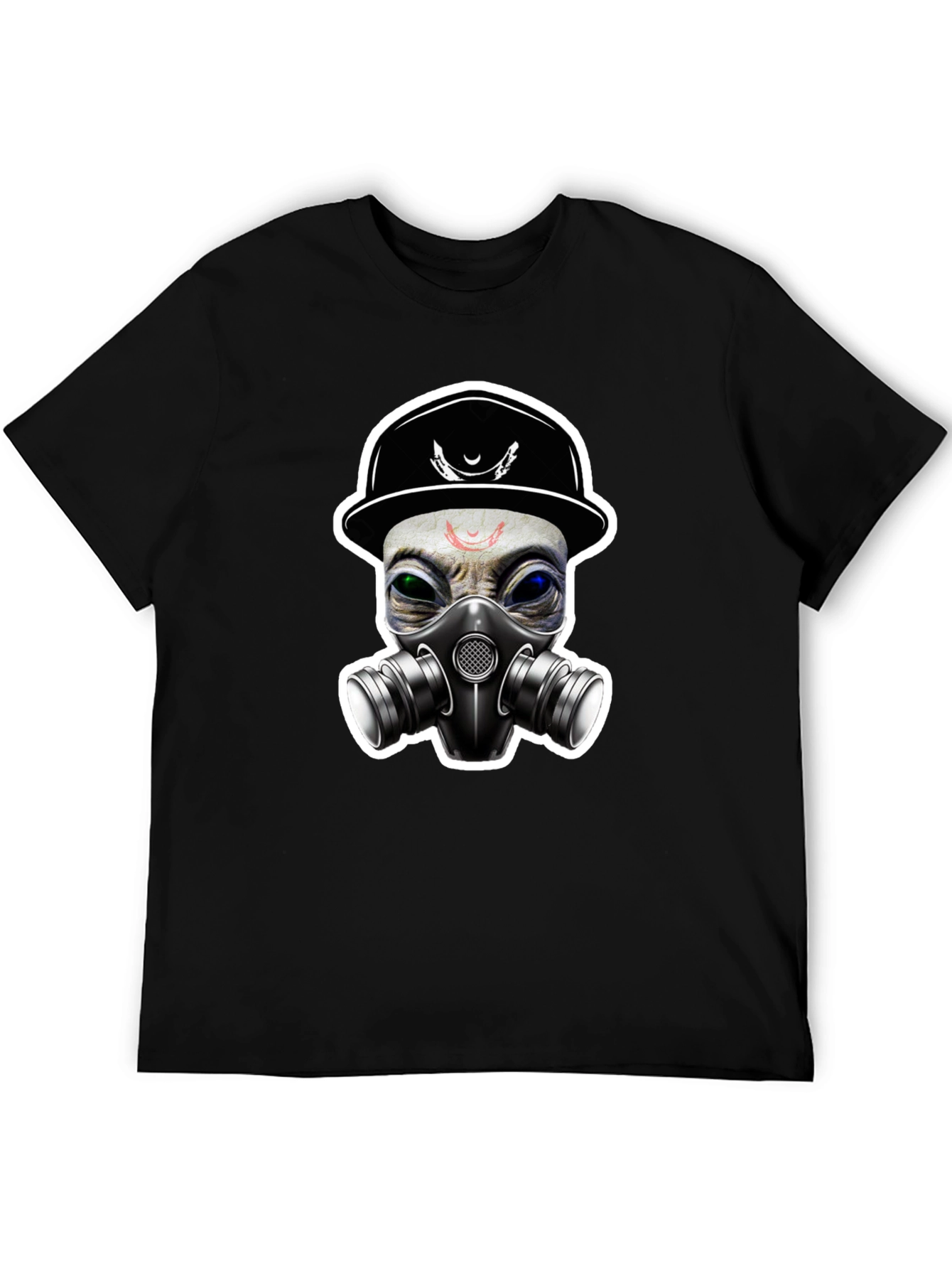 Alien Gas Mask Graphic Tee - Sci-Fi Style