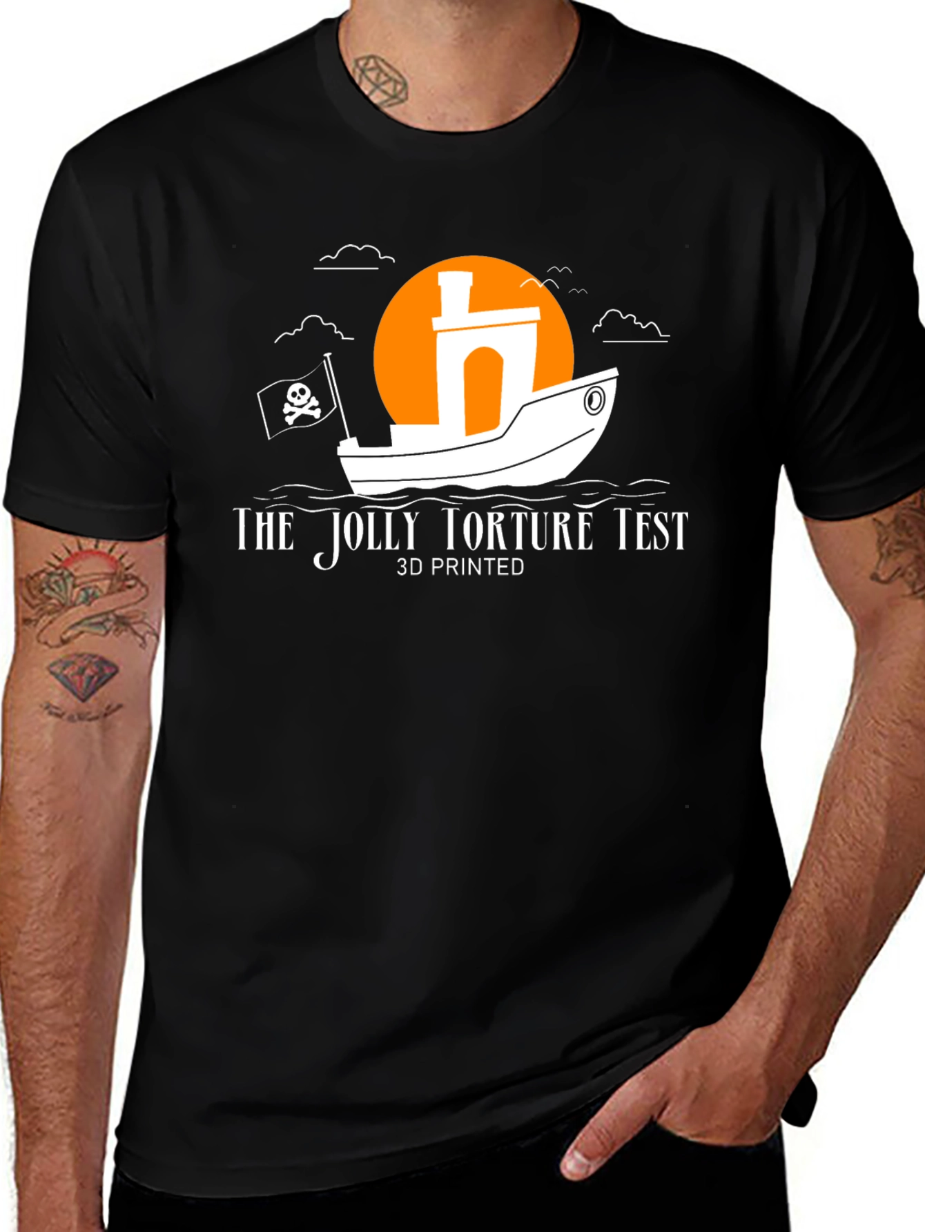 Jolly Torture Test 3D Printed Black T-Shirt