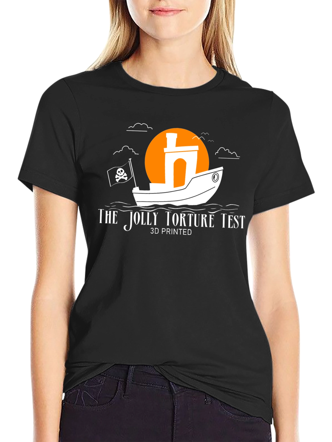 Jolly Torture Test 3D Printed Black T-Shirt
