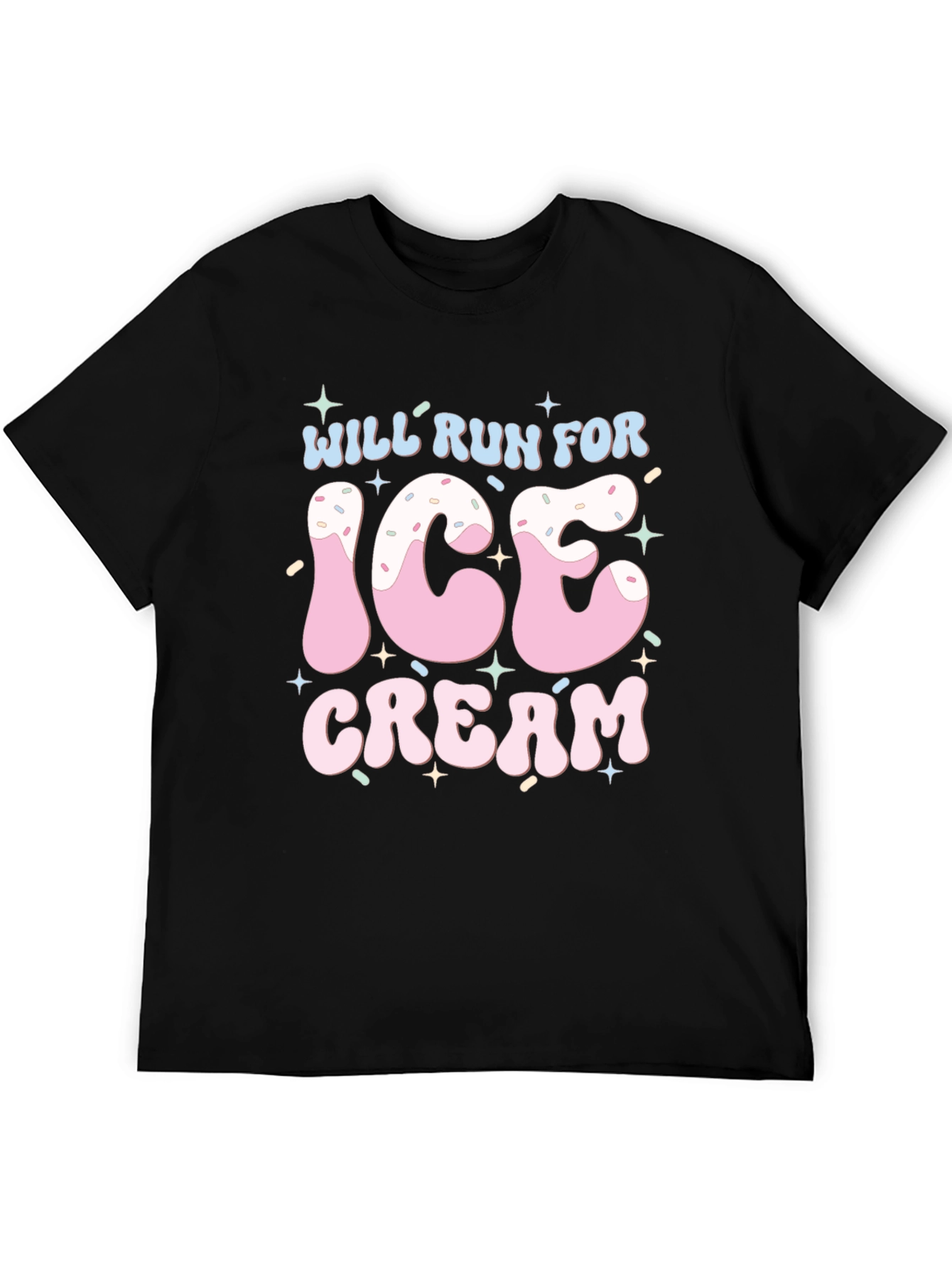 Will Run For Ice Cream T-Shirt Black