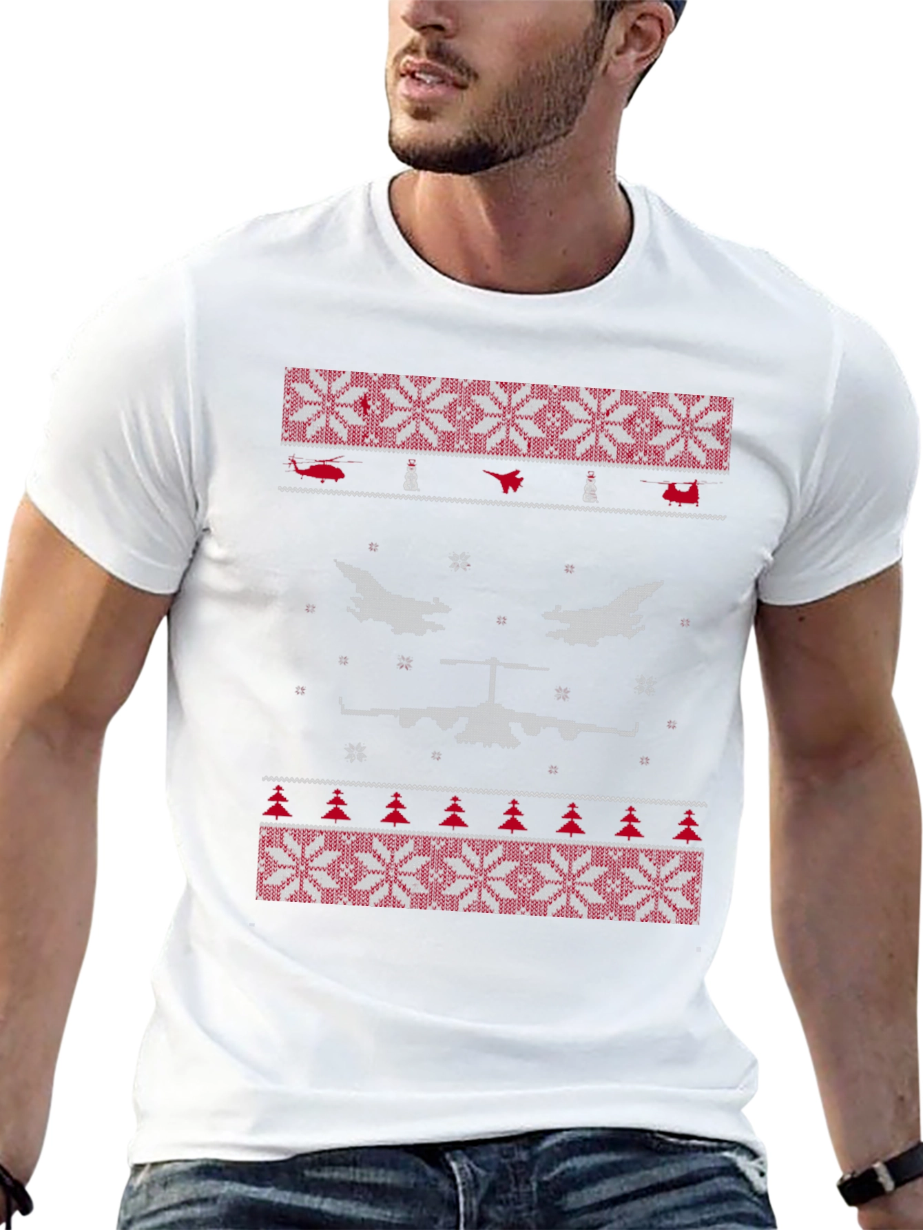 Aircraft Ugly Christmas Sweater T-Shirt