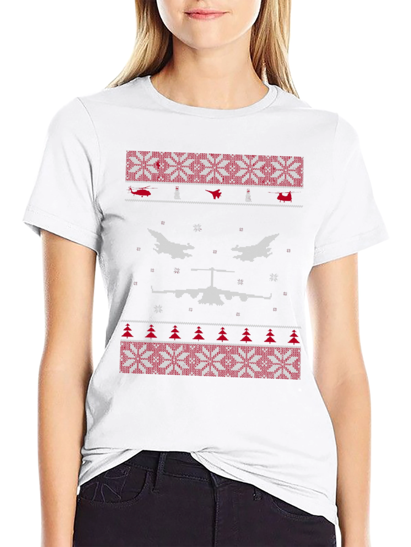 Aircraft Ugly Christmas Sweater T-Shirt