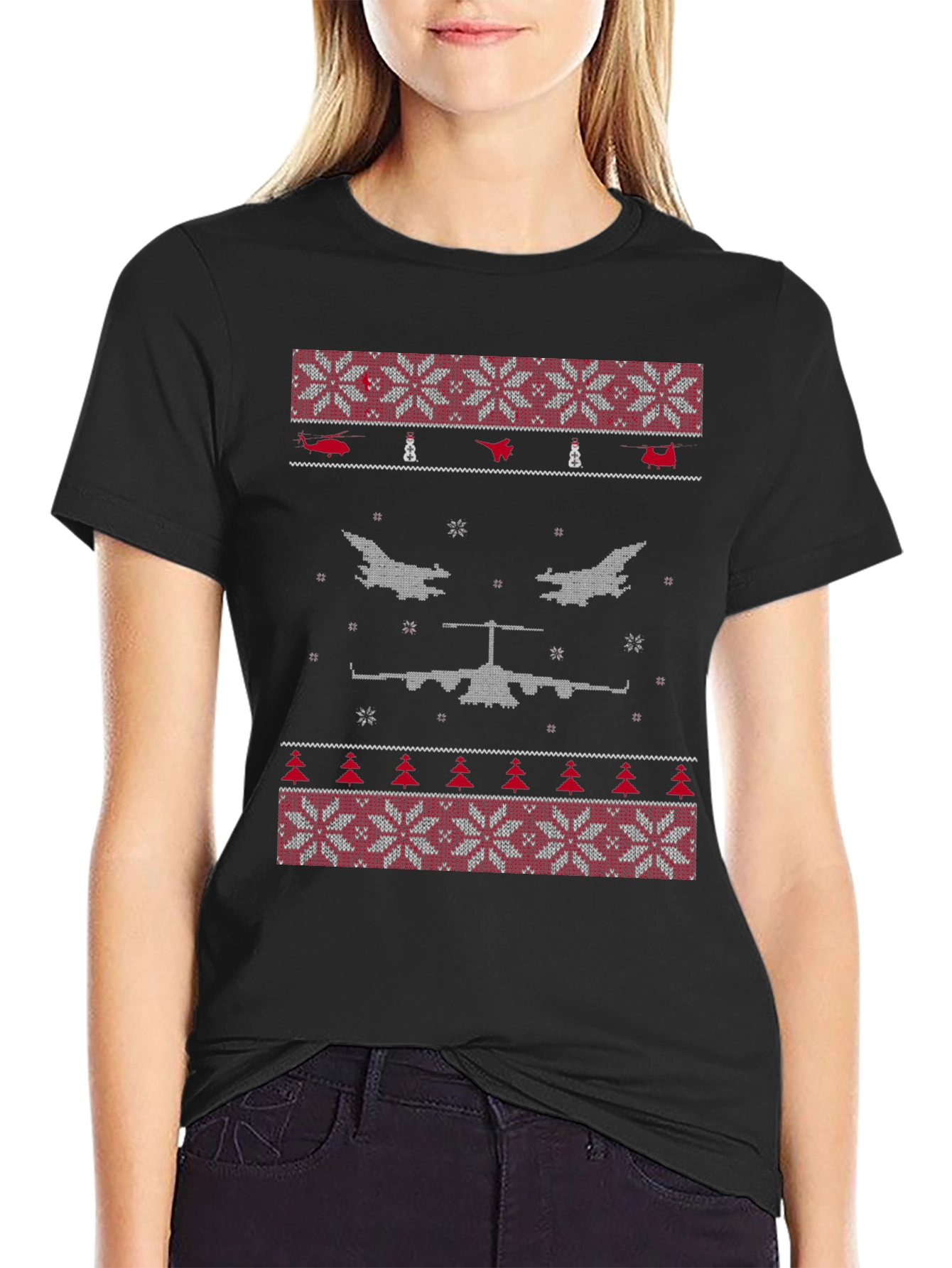 Aircraft Ugly Christmas Sweater T-Shirt