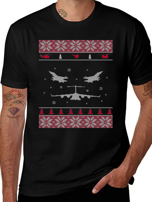 Aircraft Ugly Christmas Sweater T-Shirt