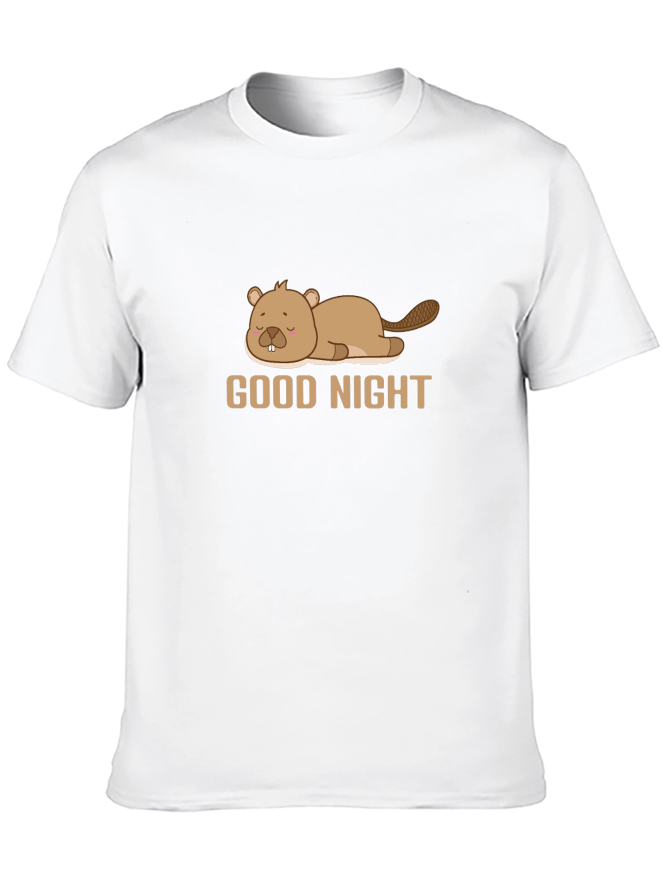 Good Night Beaver T-Shirt - Soft Black Cotton Blend