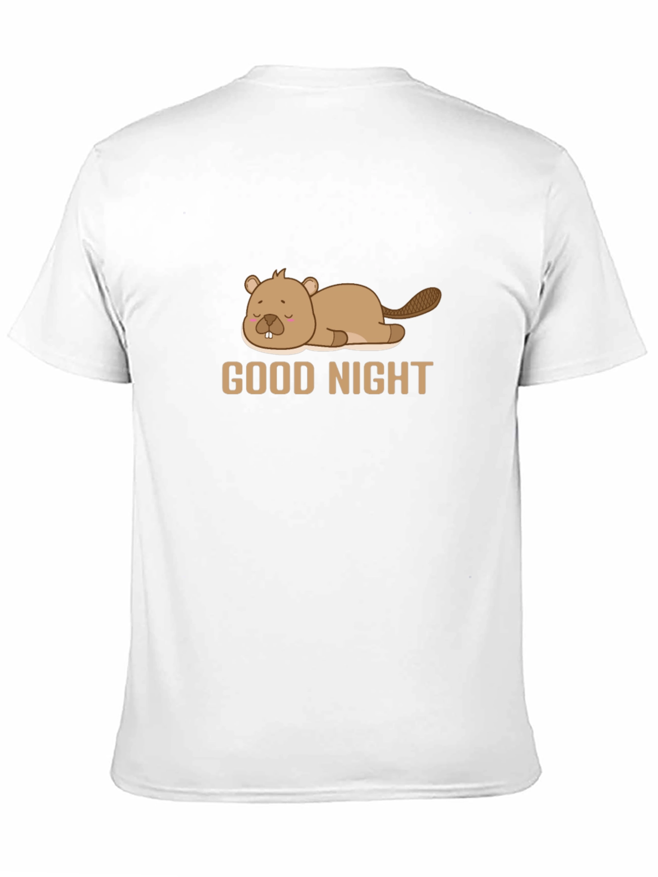 Good Night Beaver T-Shirt - Soft Black Cotton Blend