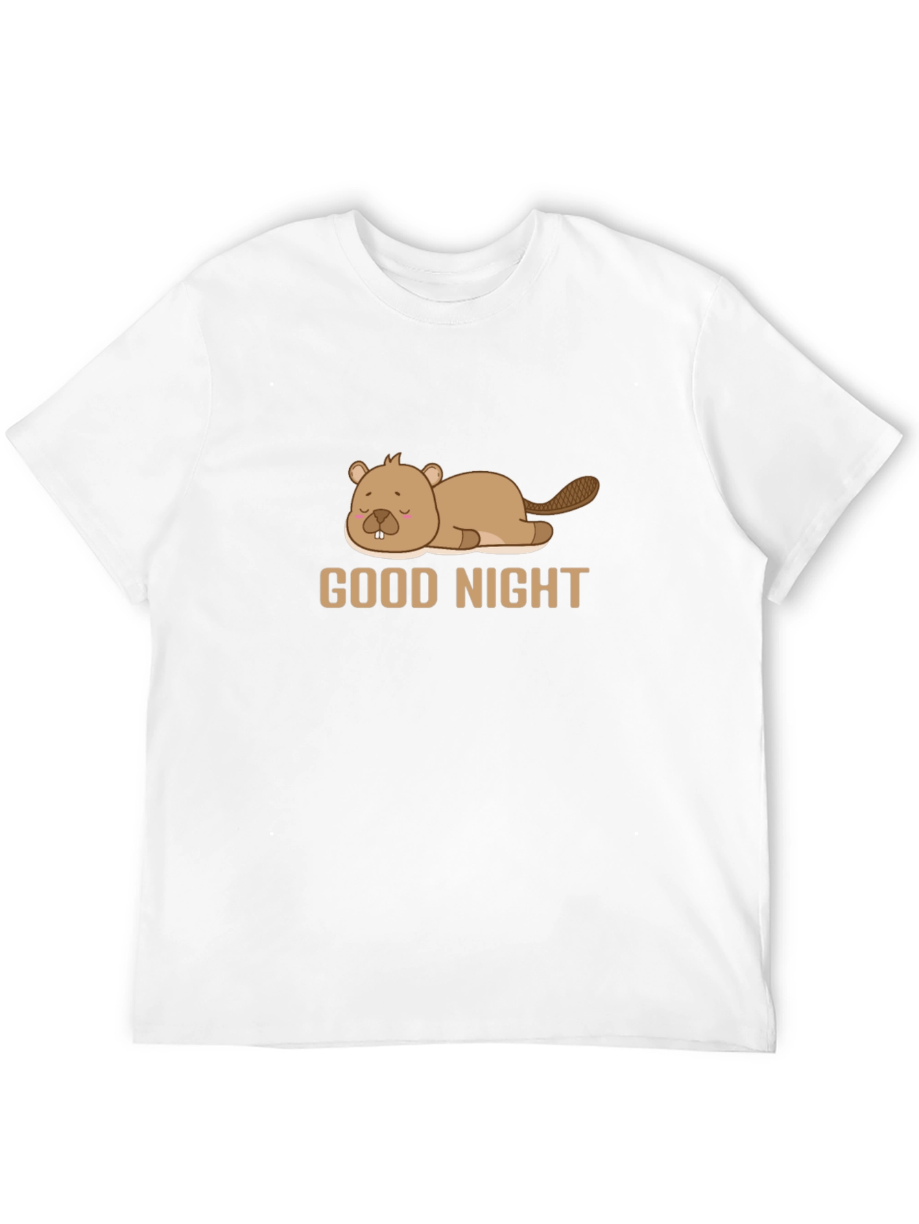 Good Night Beaver T-Shirt - Soft Black Cotton Blend