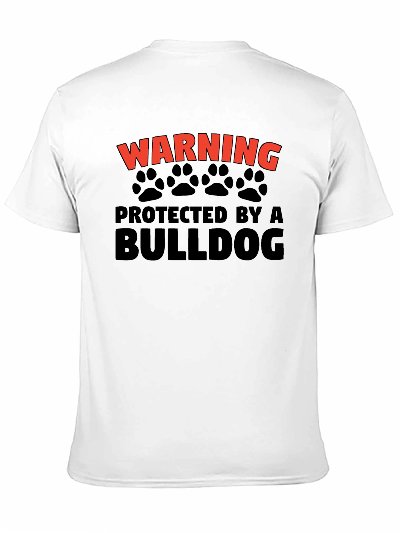 Warning Protected by a Bulldog Graphic T-Shirt