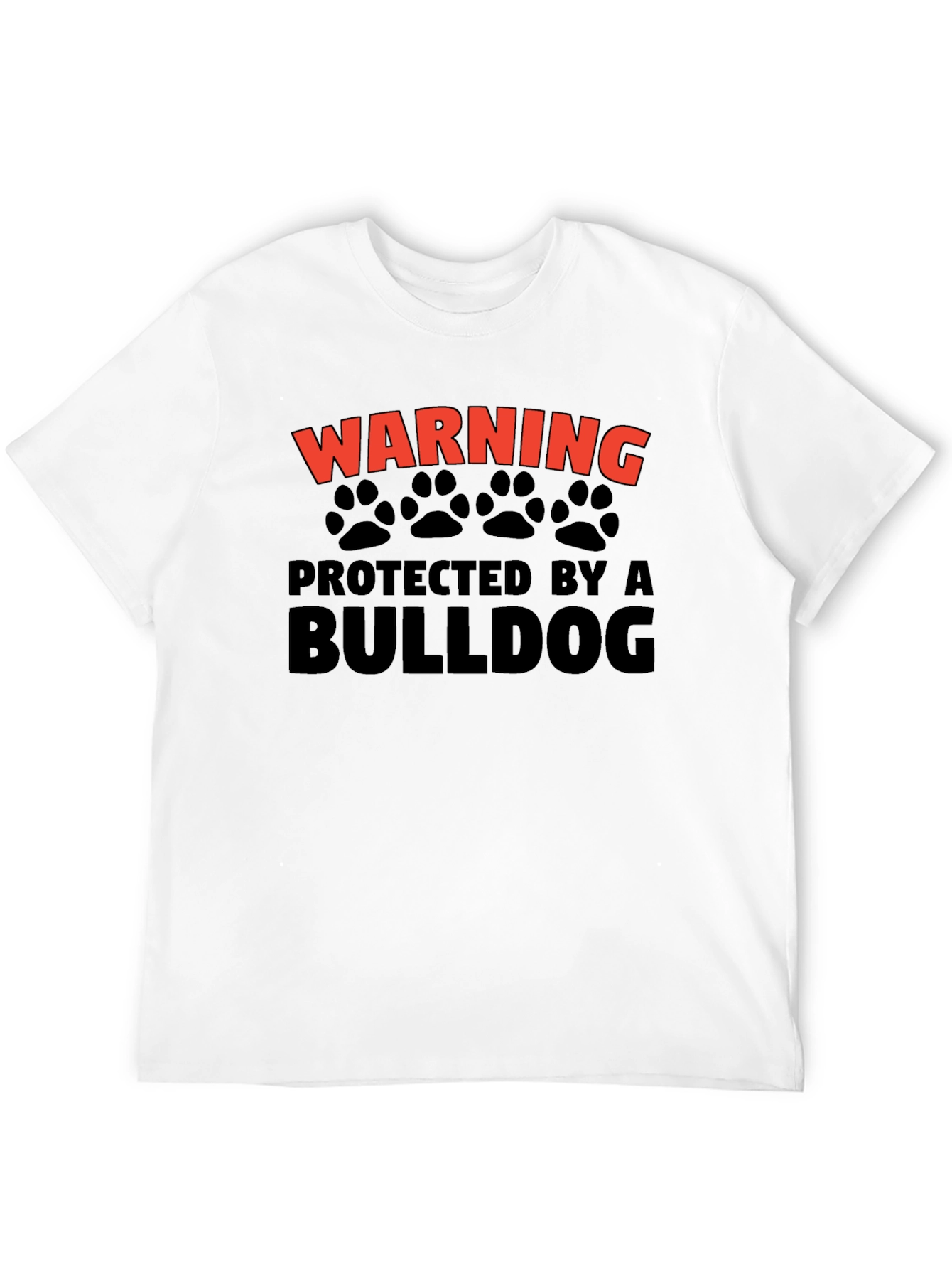 Warning Protected by a Bulldog Graphic T-Shirt
