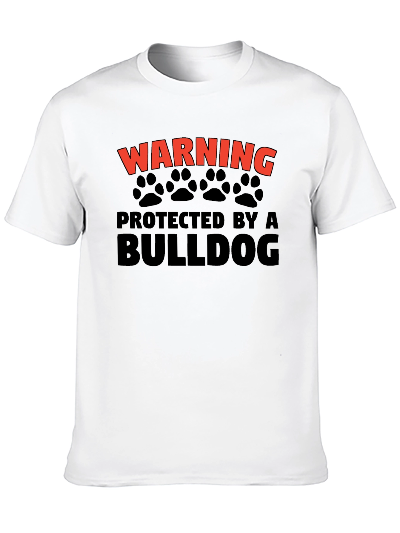 Warning Protected by a Bulldog Graphic T-Shirt