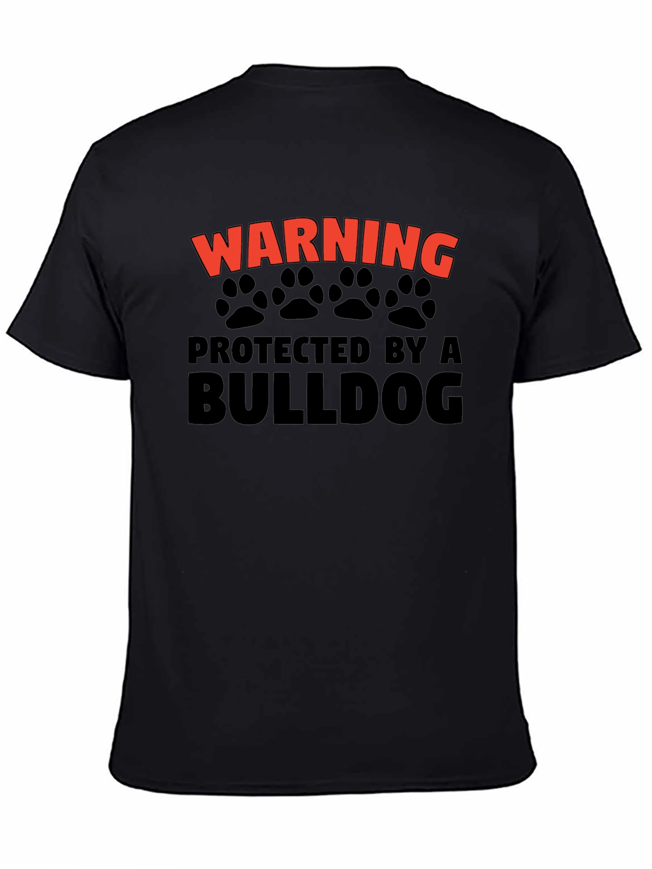 Warning Protected by a Bulldog Graphic T-Shirt