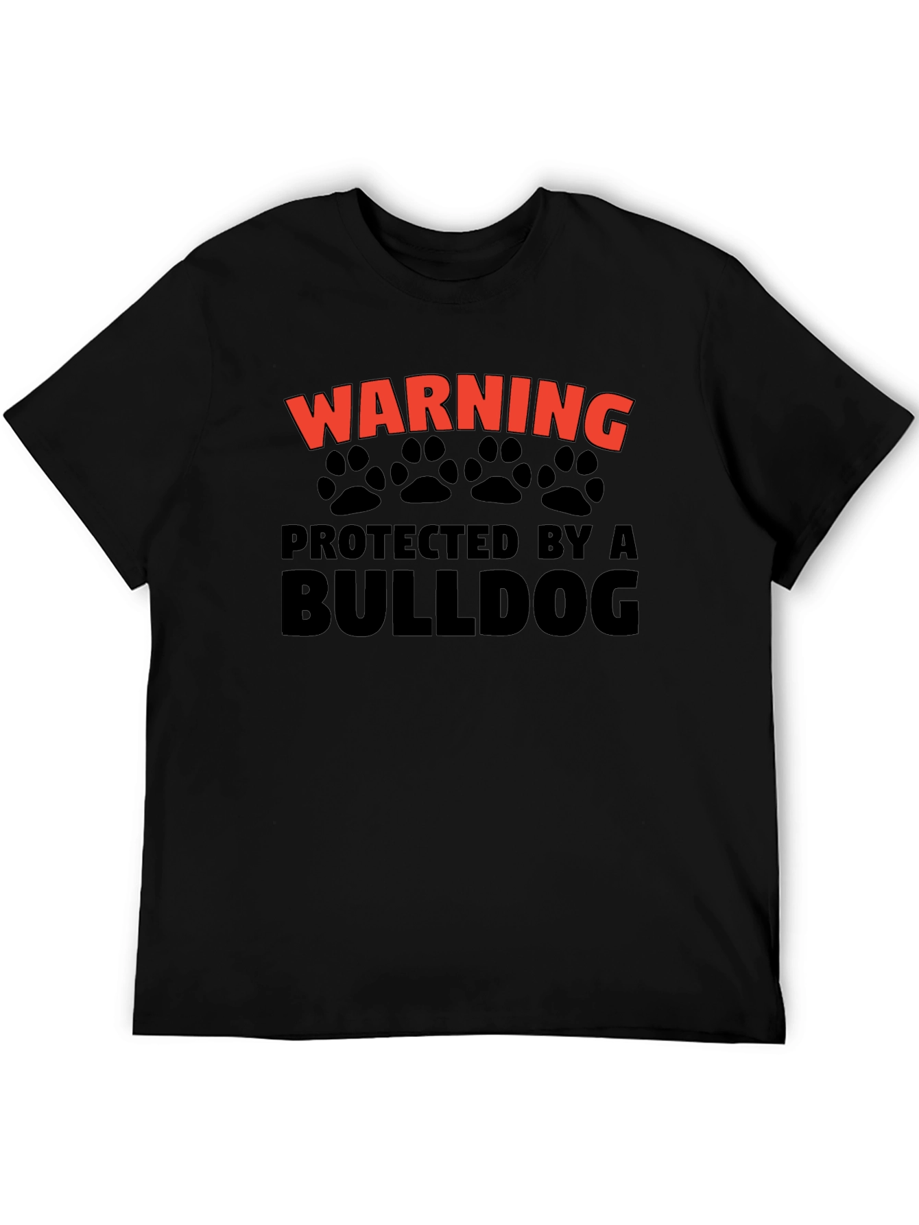 Warning Protected by a Bulldog Graphic T-Shirt
