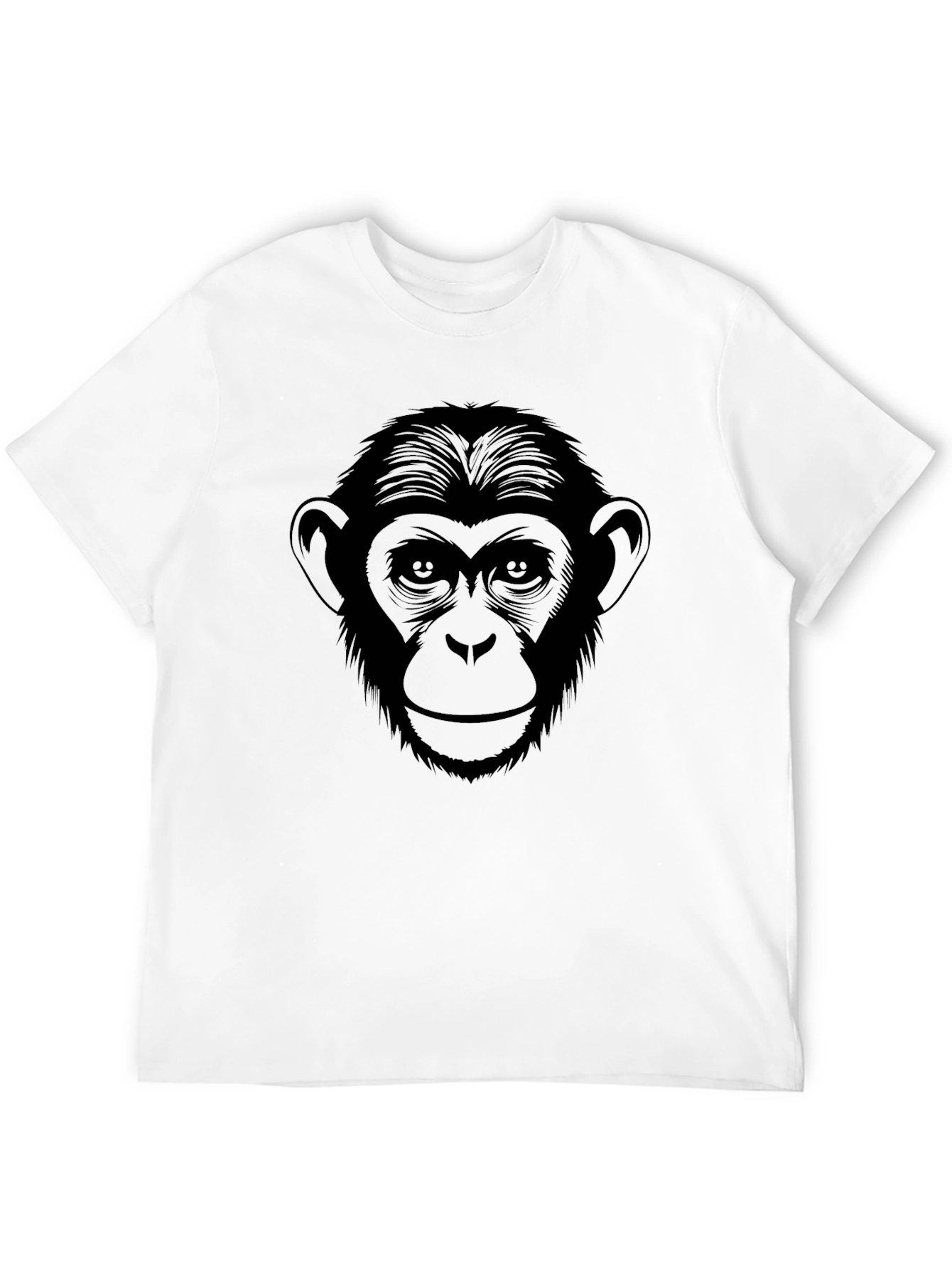Chimpanzee Graphic Tee - Black Cotton T-Shirt